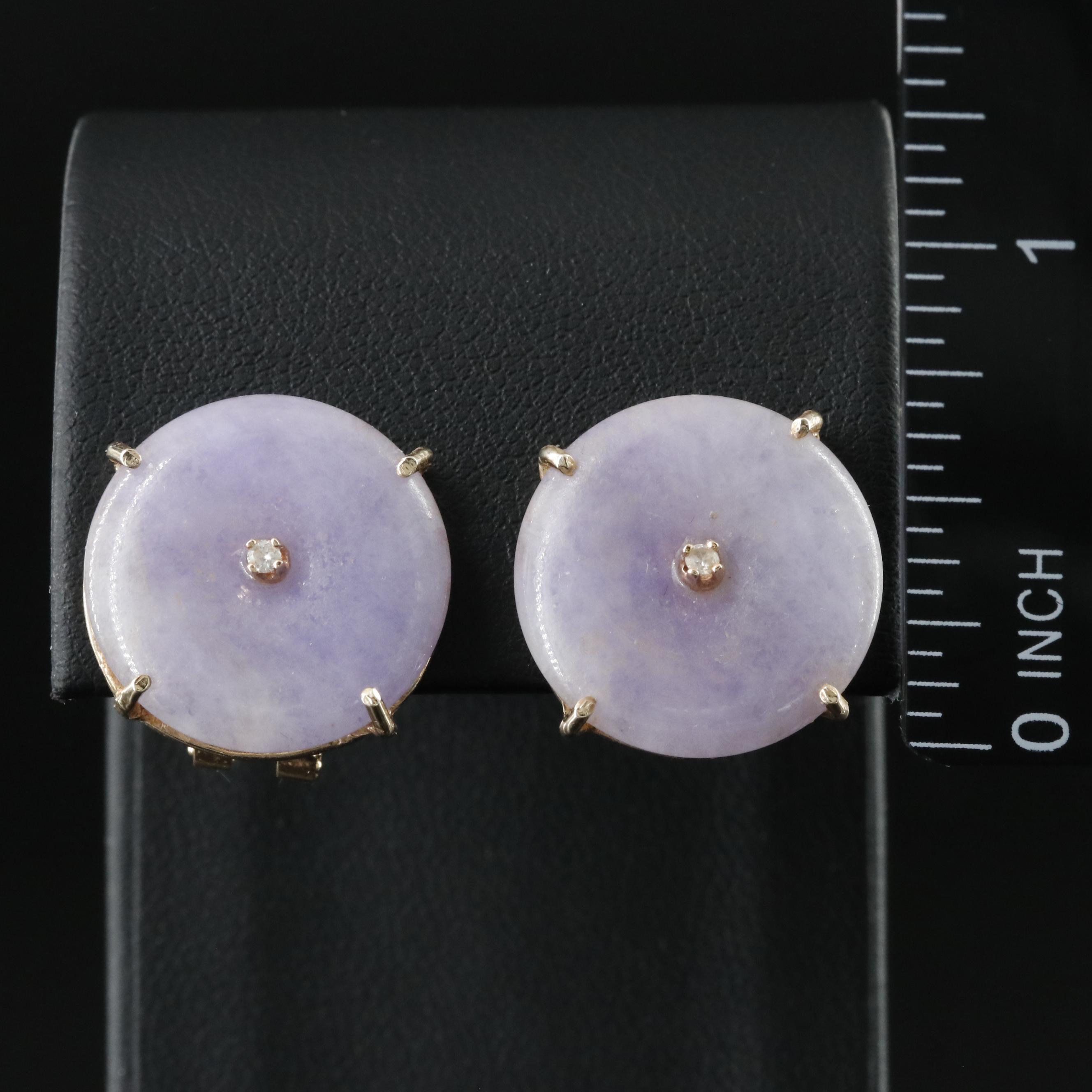 14K Jadeite Bi Earrings
