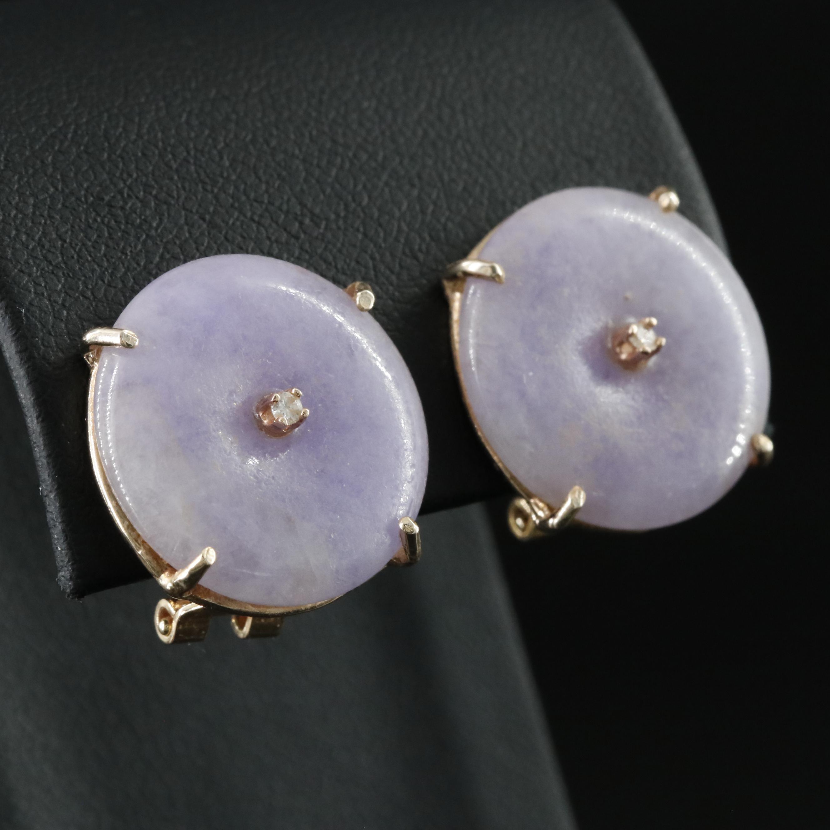 14K Jadeite Bi Earrings