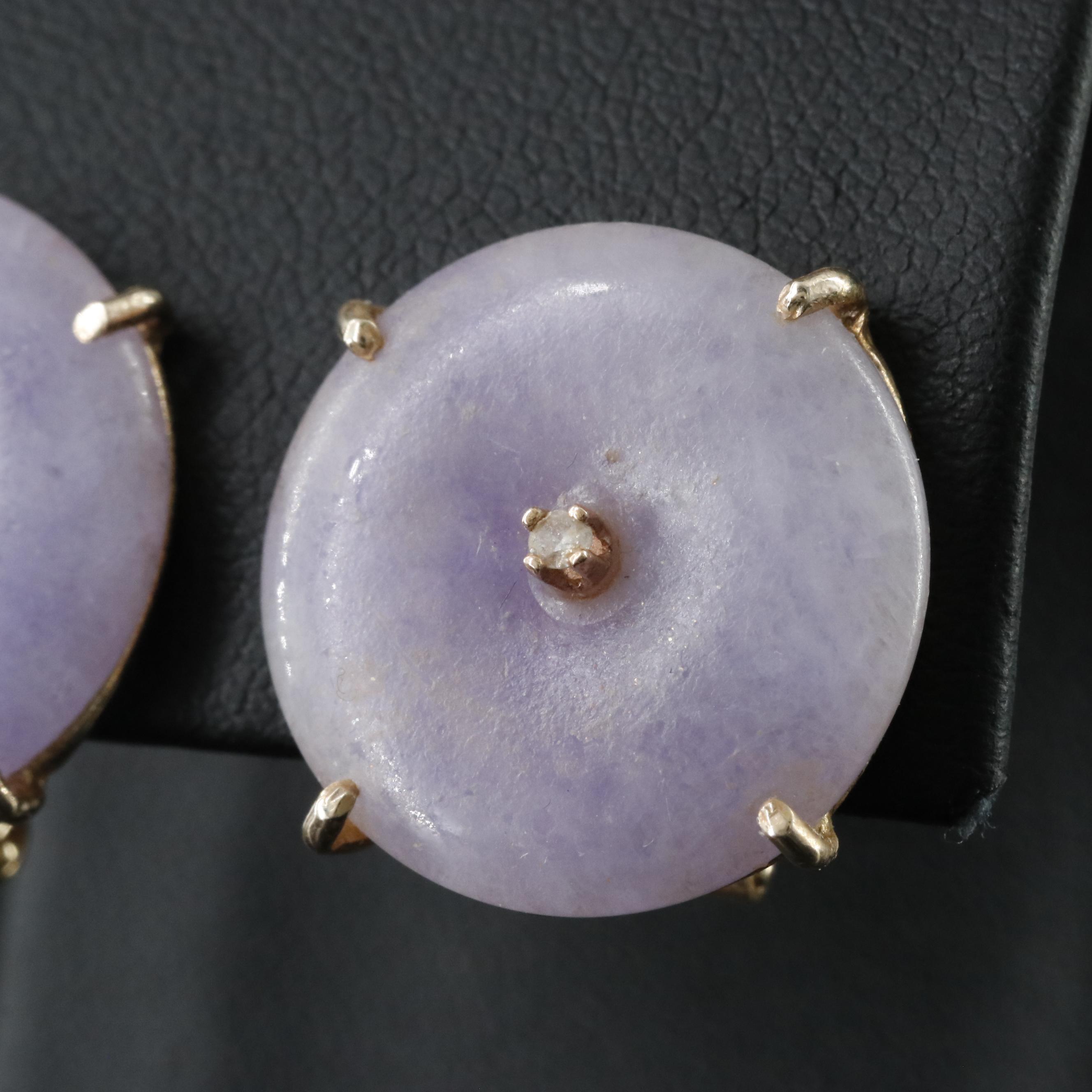 14K Jadeite Bi Earrings