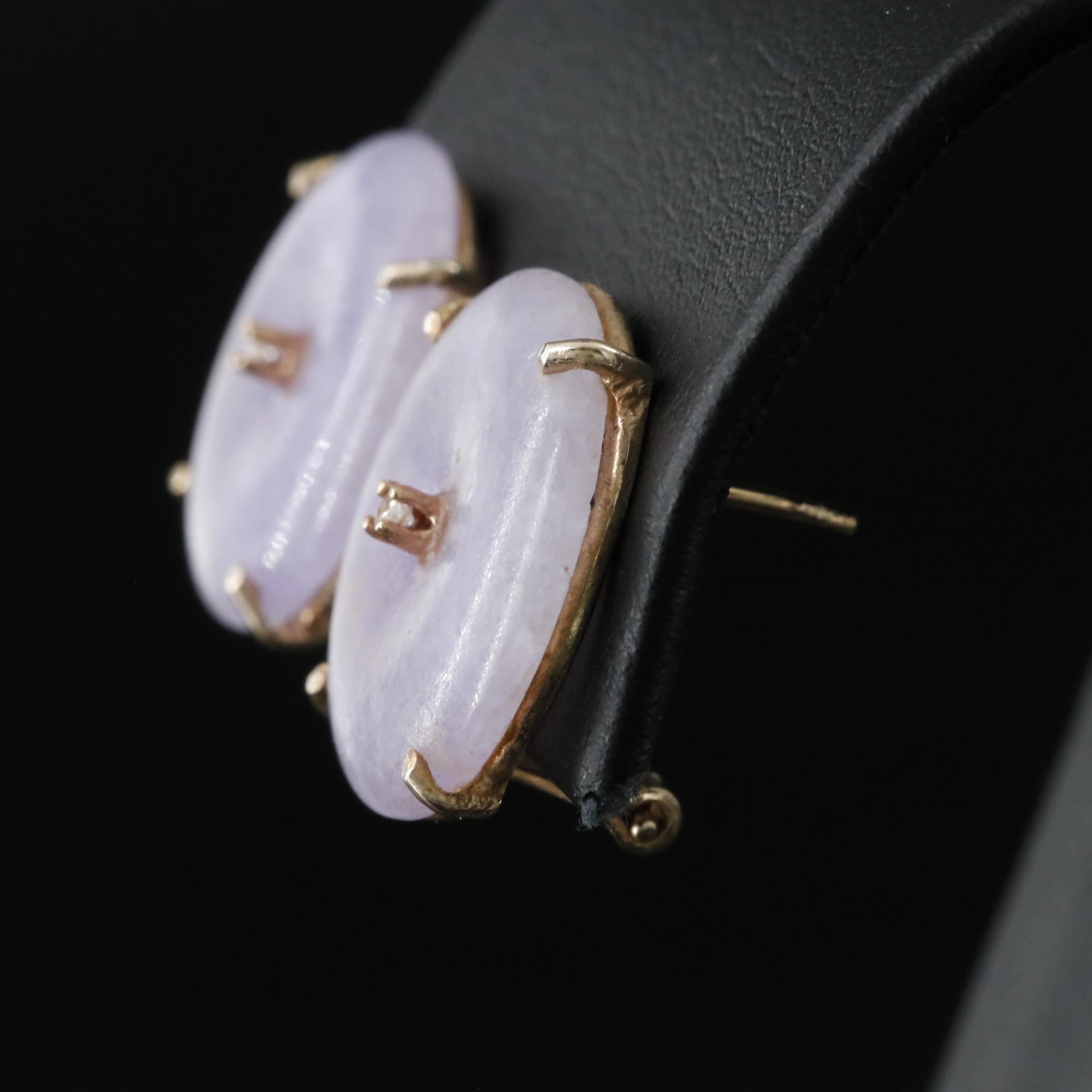 14K Jadeite Bi Earrings