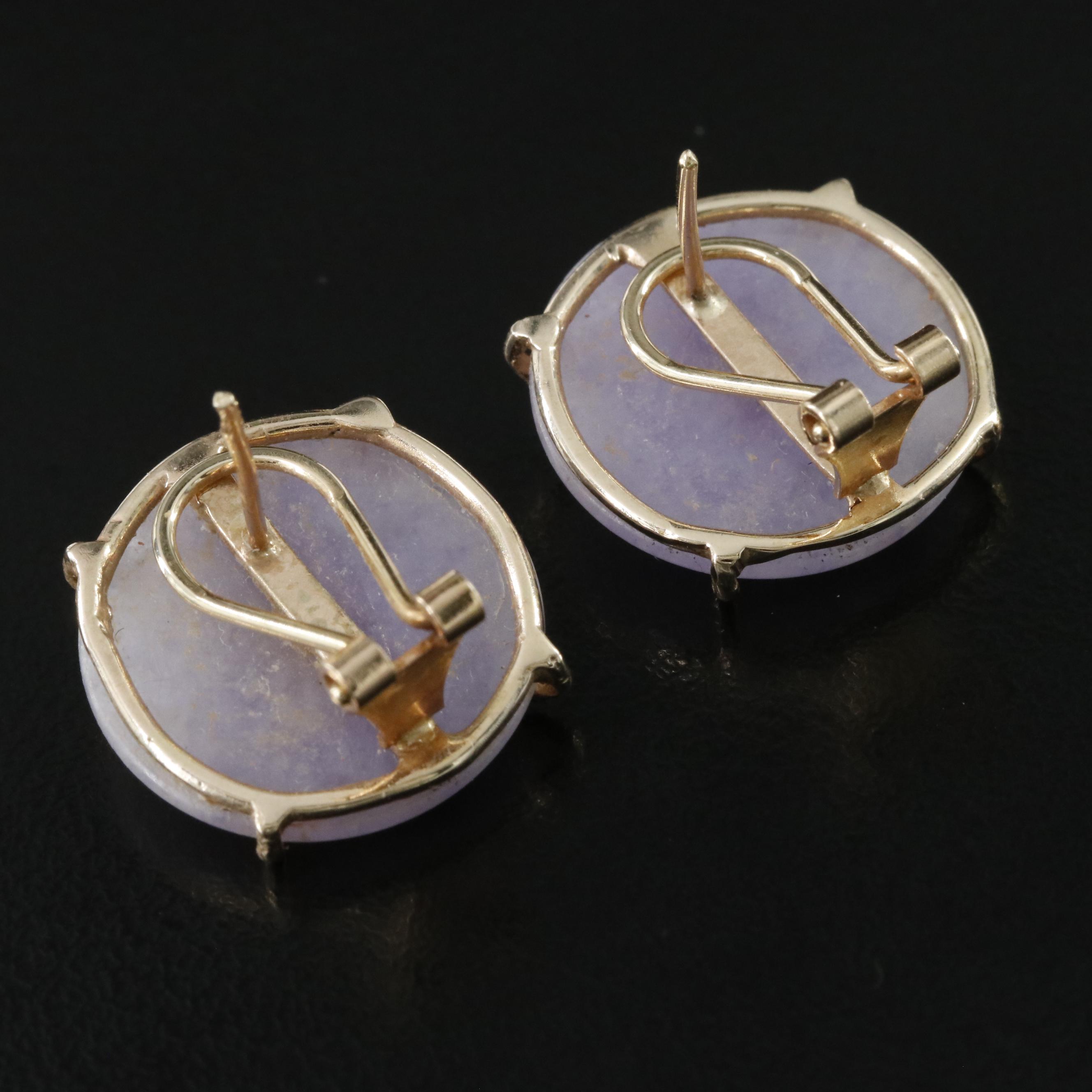 14K Jadeite Bi Earrings