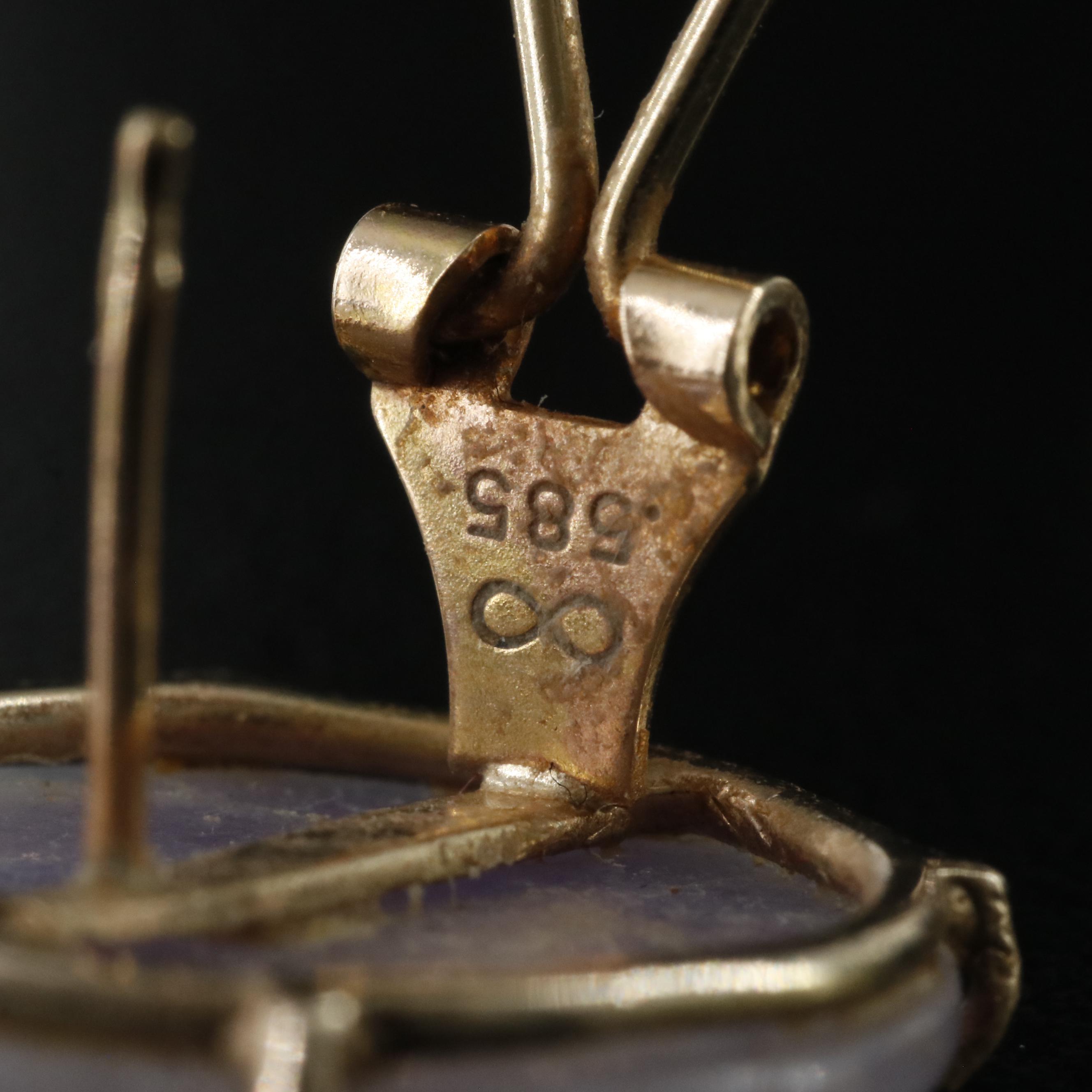 14K Jadeite Bi Earrings