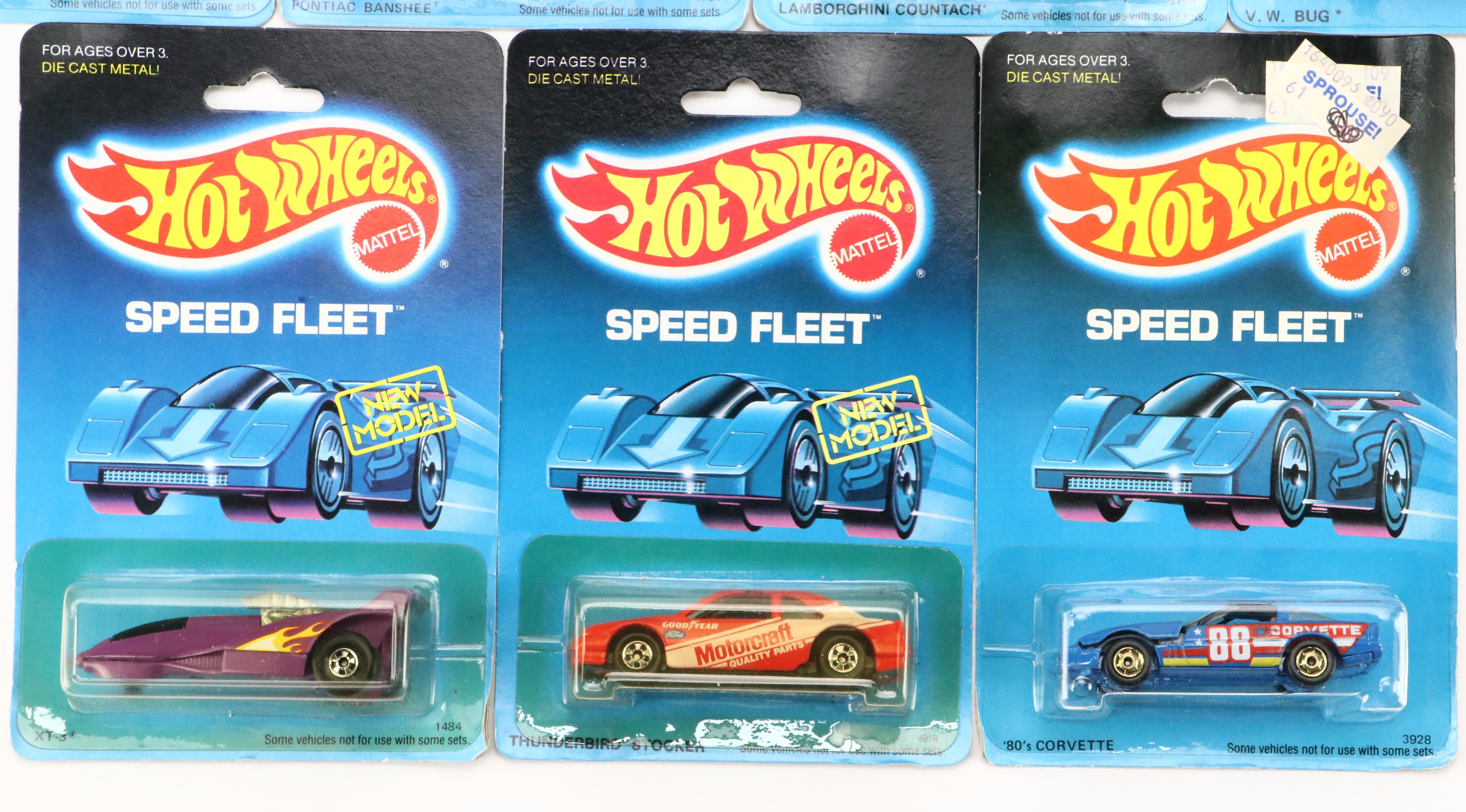 Hot Wheels "Ferrari F40" and More Speed Fleet Blue Back Toy Cars, 1988