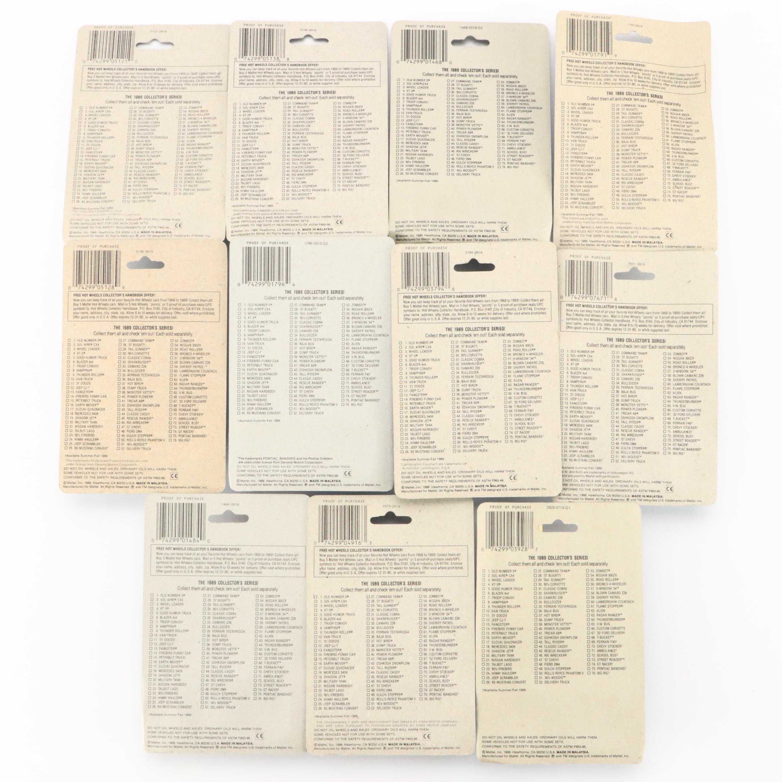 Hot Wheels "Ferrari F40" and More Speed Fleet Blue Back Toy Cars, 1988