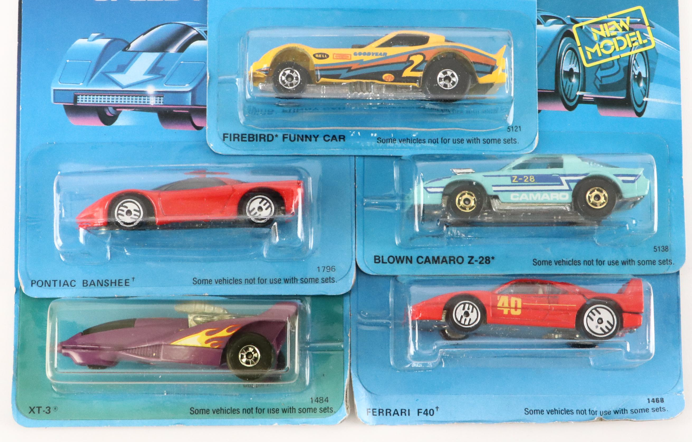 Hot Wheels "Ferrari F40" and More Speed Fleet Blue Back Toy Cars, 1988