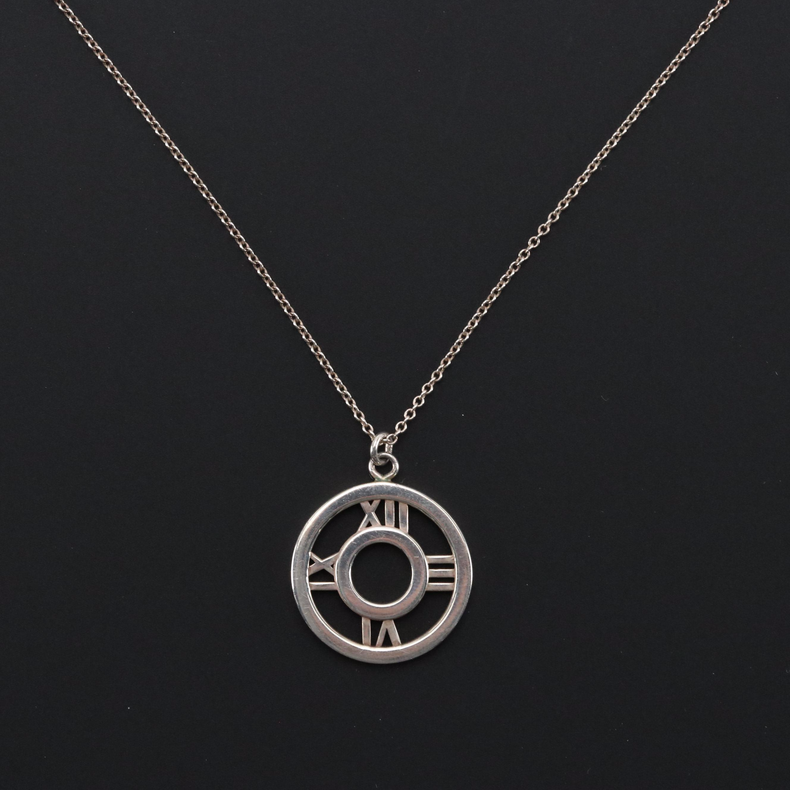 Tiffany & Co. Atlas Sterling Cutout Circle Necklace in Box