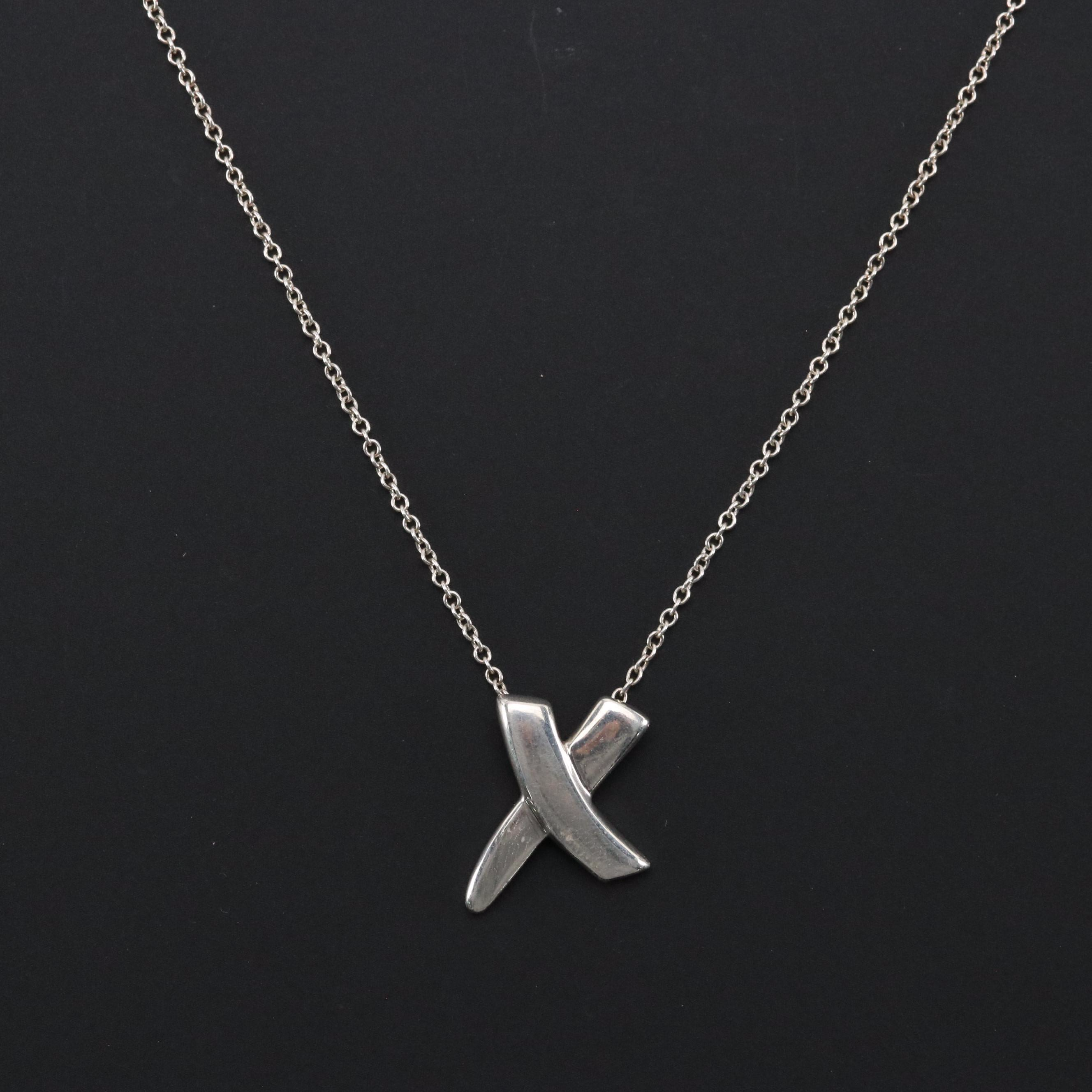 Paloma Picasso for Tiffany & Co. Sterling Graffiti X Necklace With Box