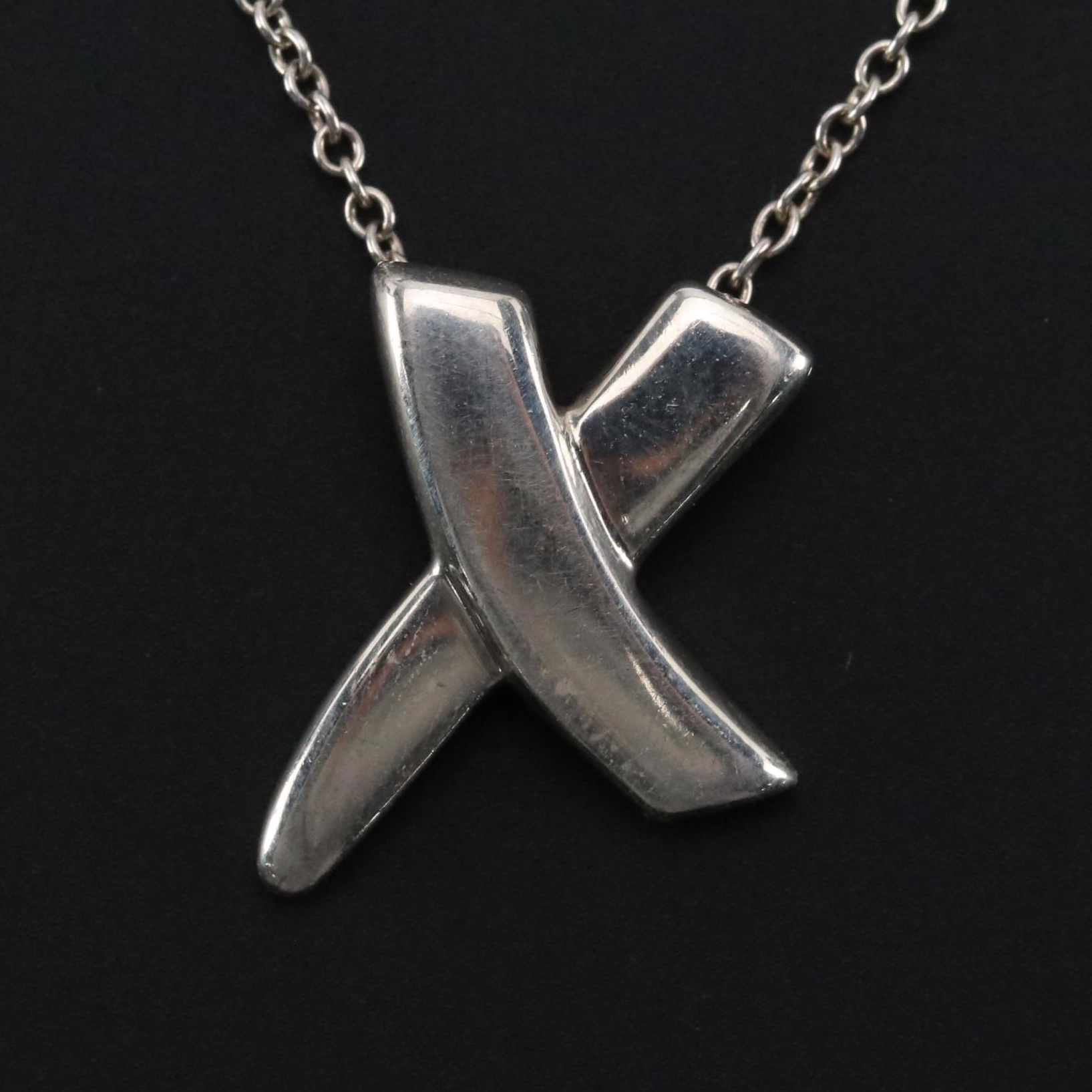 Paloma Picasso for Tiffany & Co. Sterling Graffiti X Necklace With Box