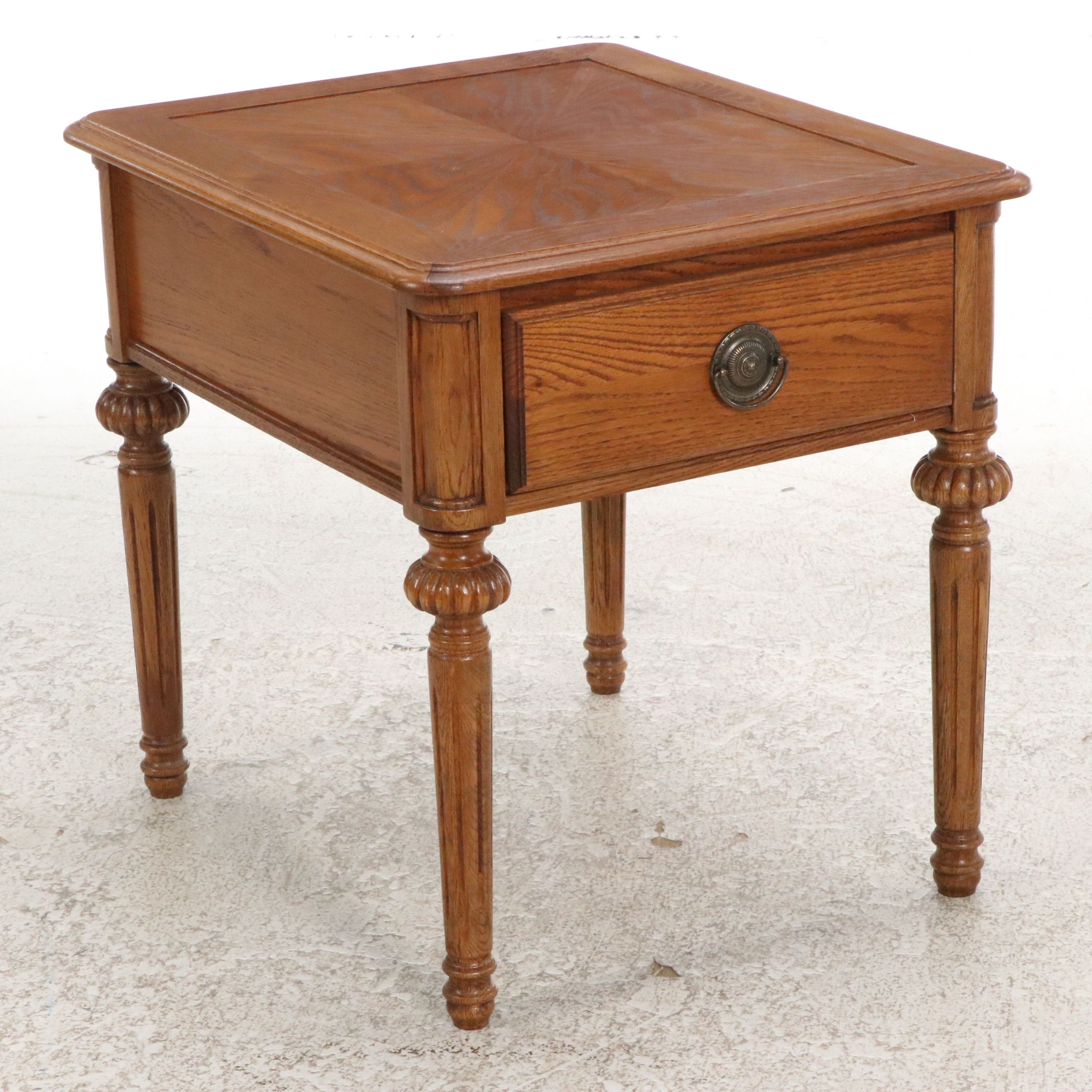 Colonial Style Oak Coffee and End Tables, Mid–Late 20th Century