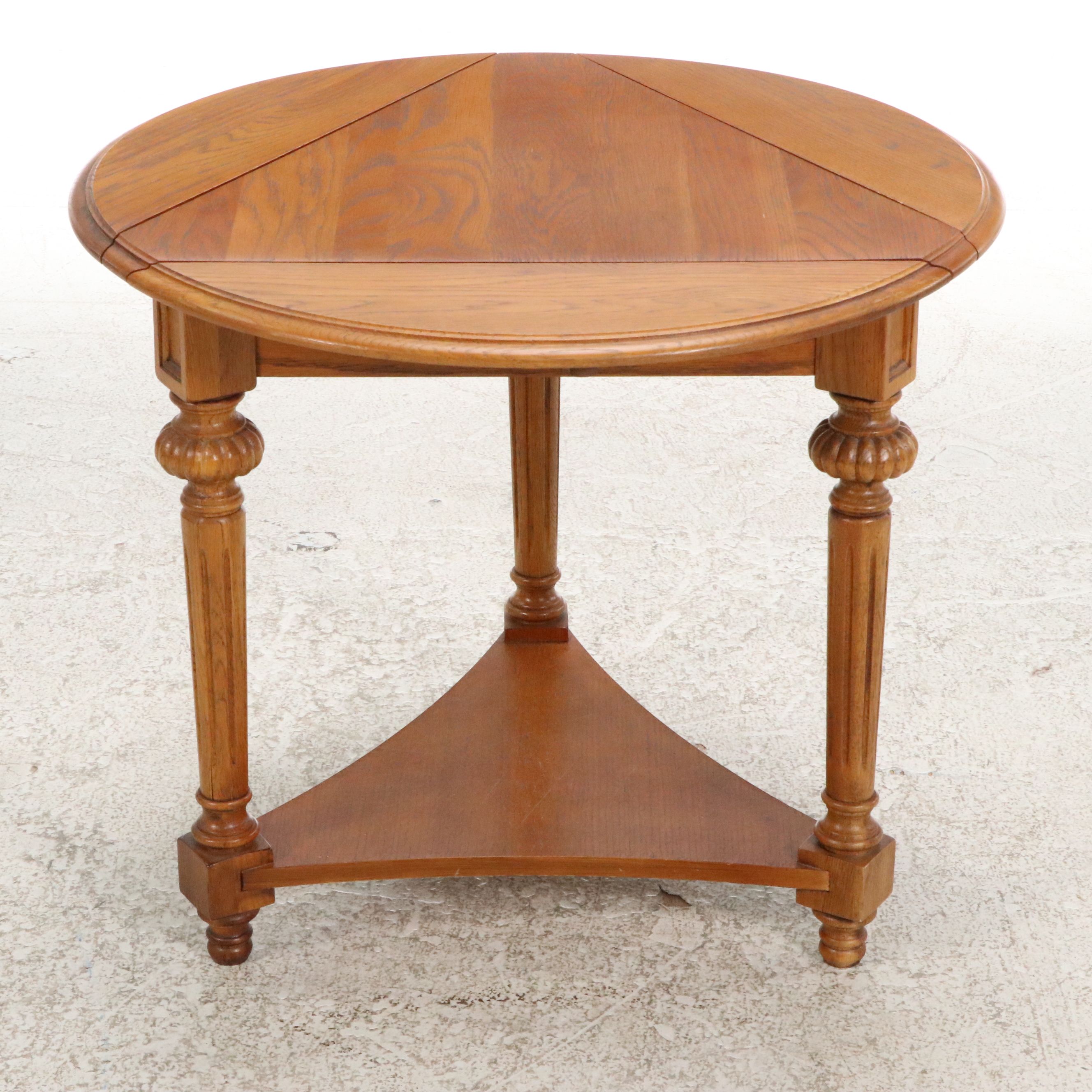Colonial Style Oak Coffee and End Tables, Mid–Late 20th Century