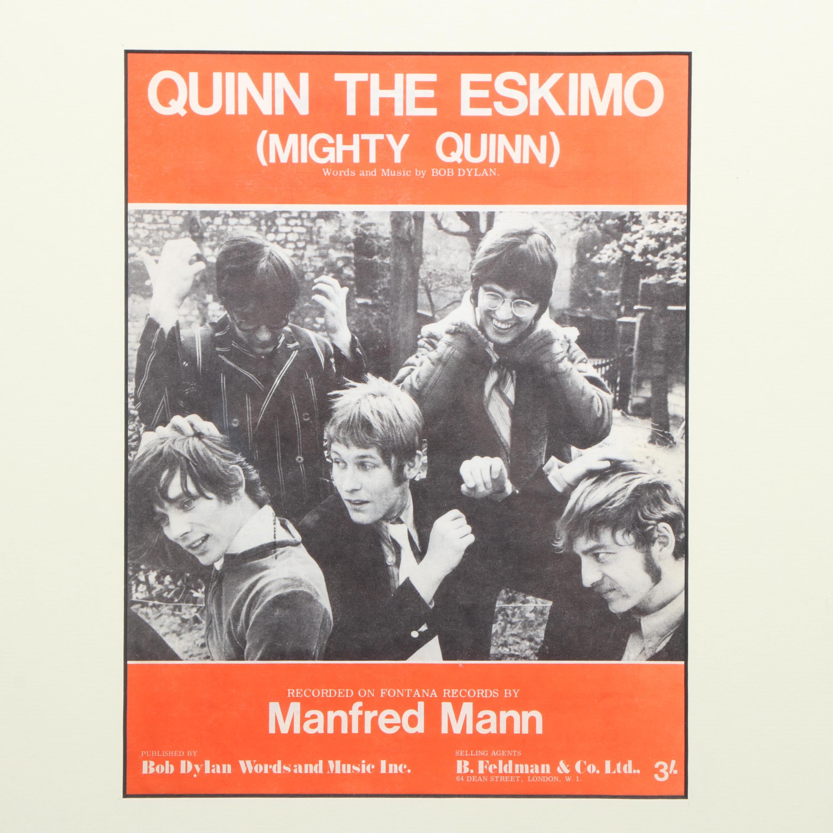 Manfred Mann with Bob Dylan "Quinn the Eskimo (Mighty Quinn)" Sheet Music