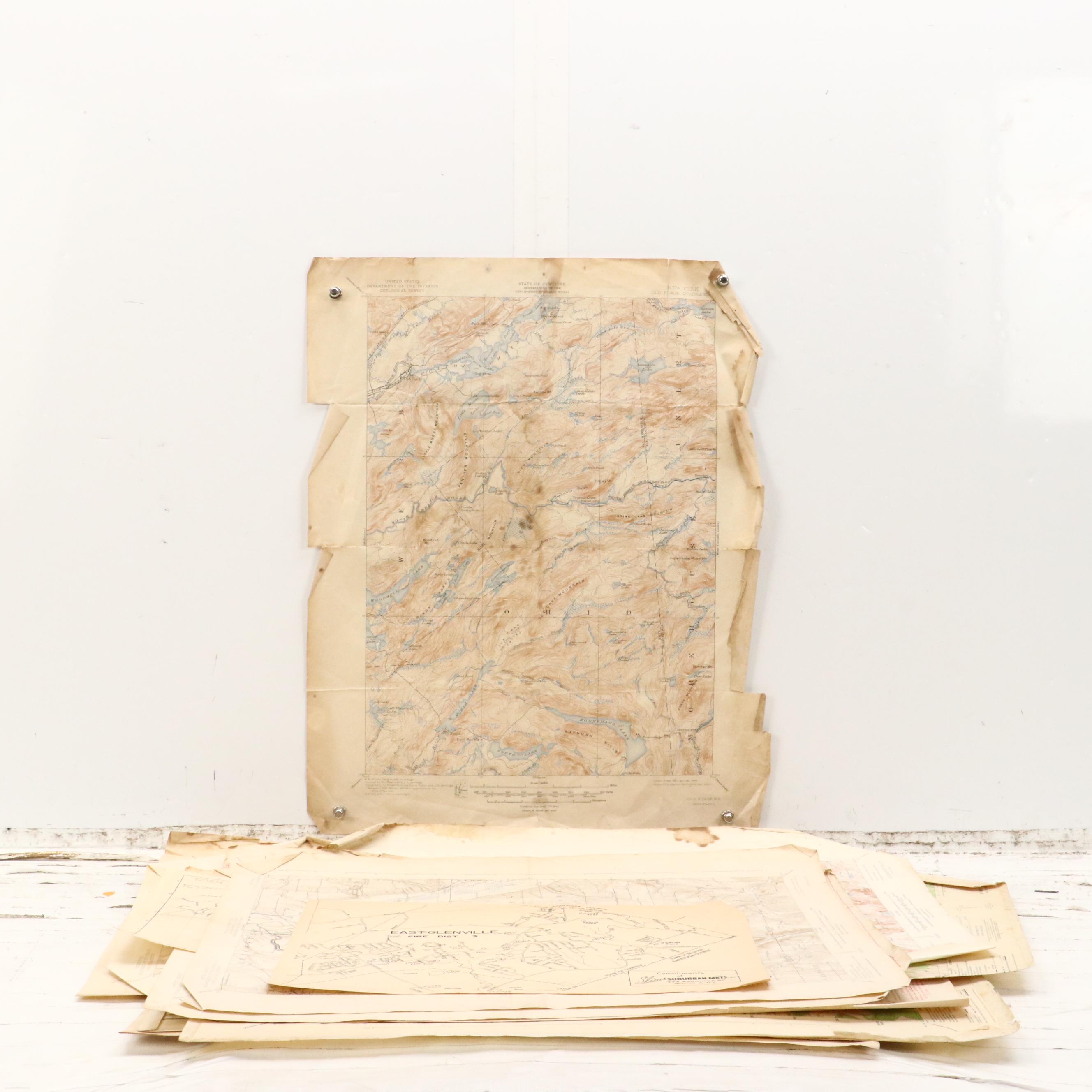 Collection of Geological and Topographic Maps of New York State, Mid-20th C.