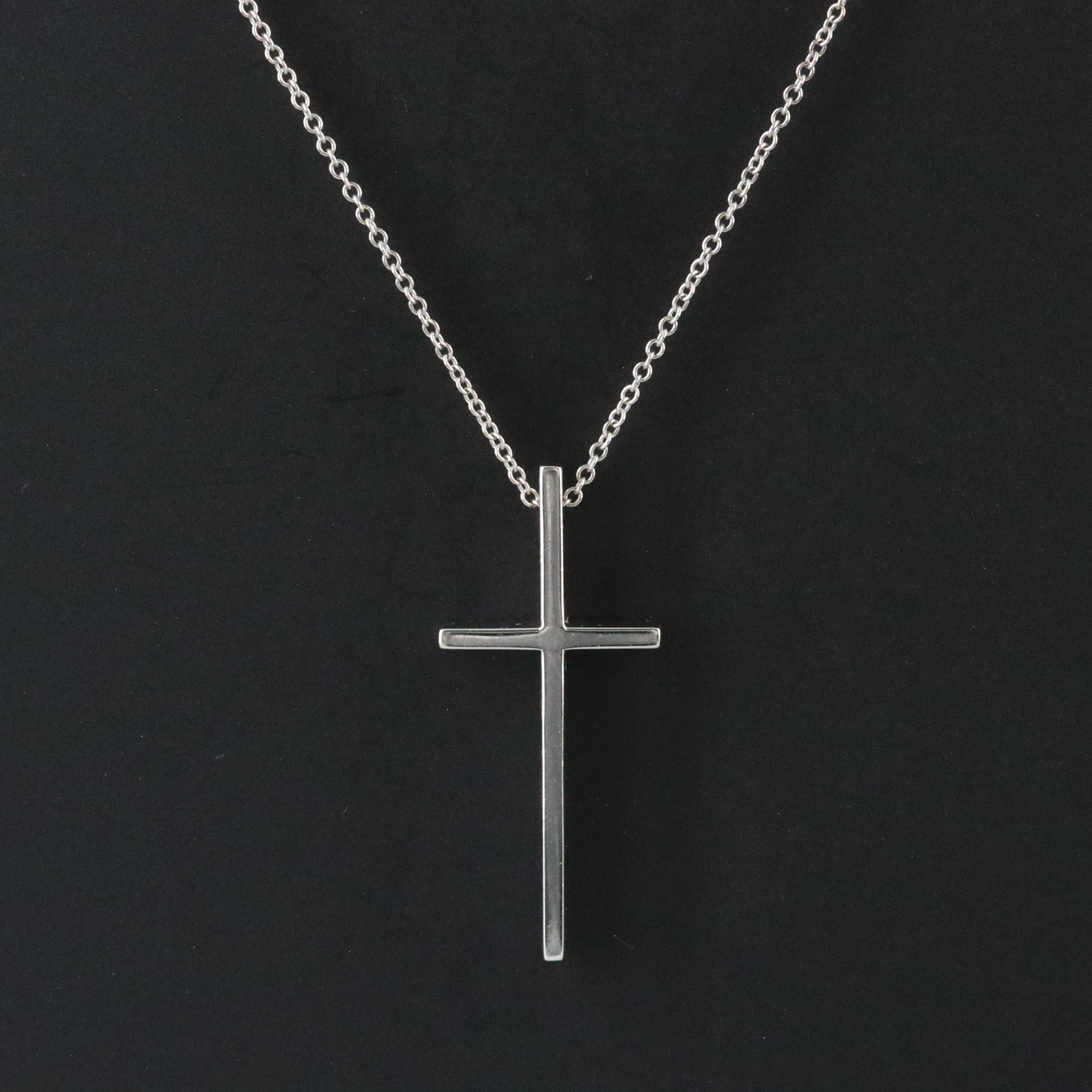 Tiffany & Co. Metro 18K Cross Necklace