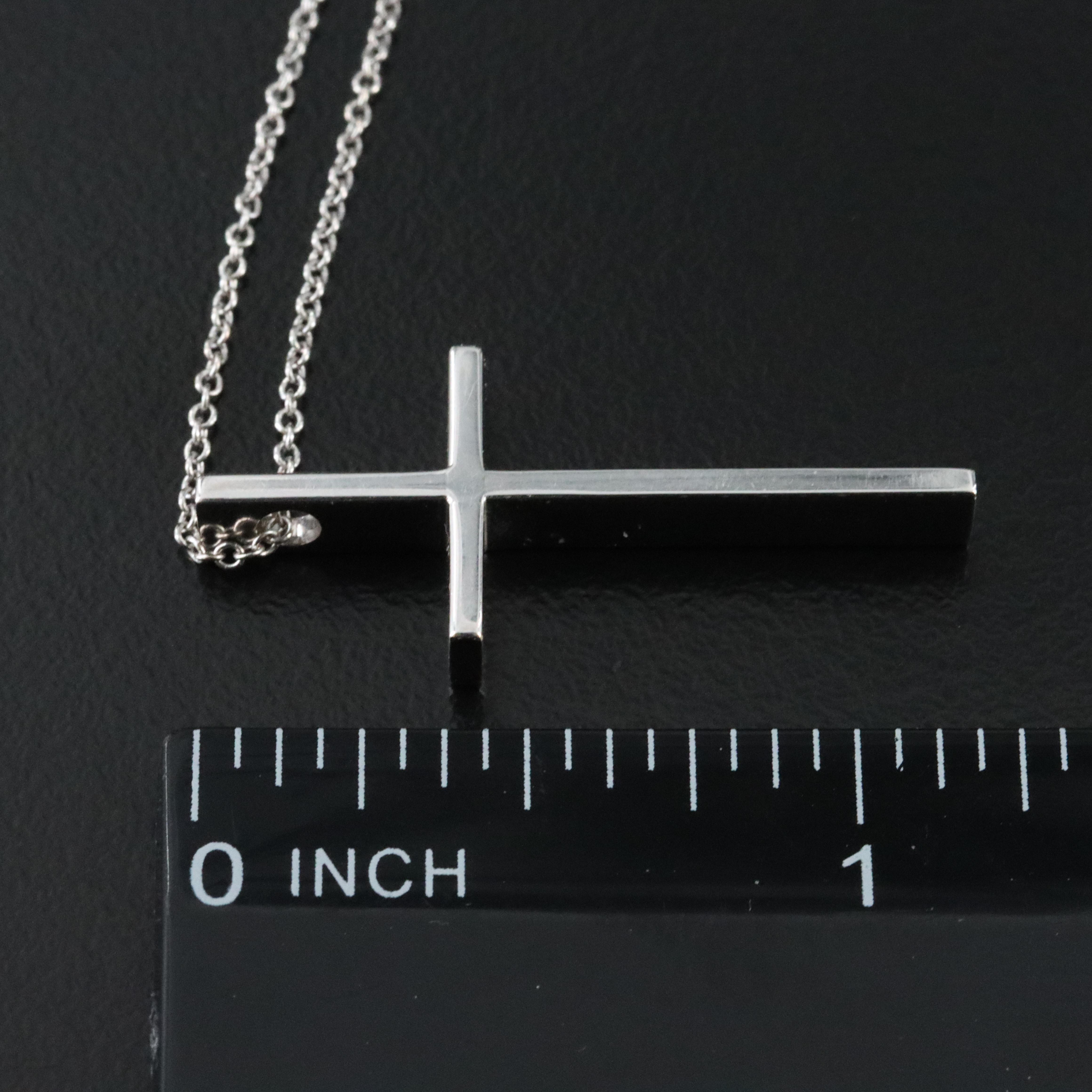 Tiffany & Co. Metro 18K Cross Necklace