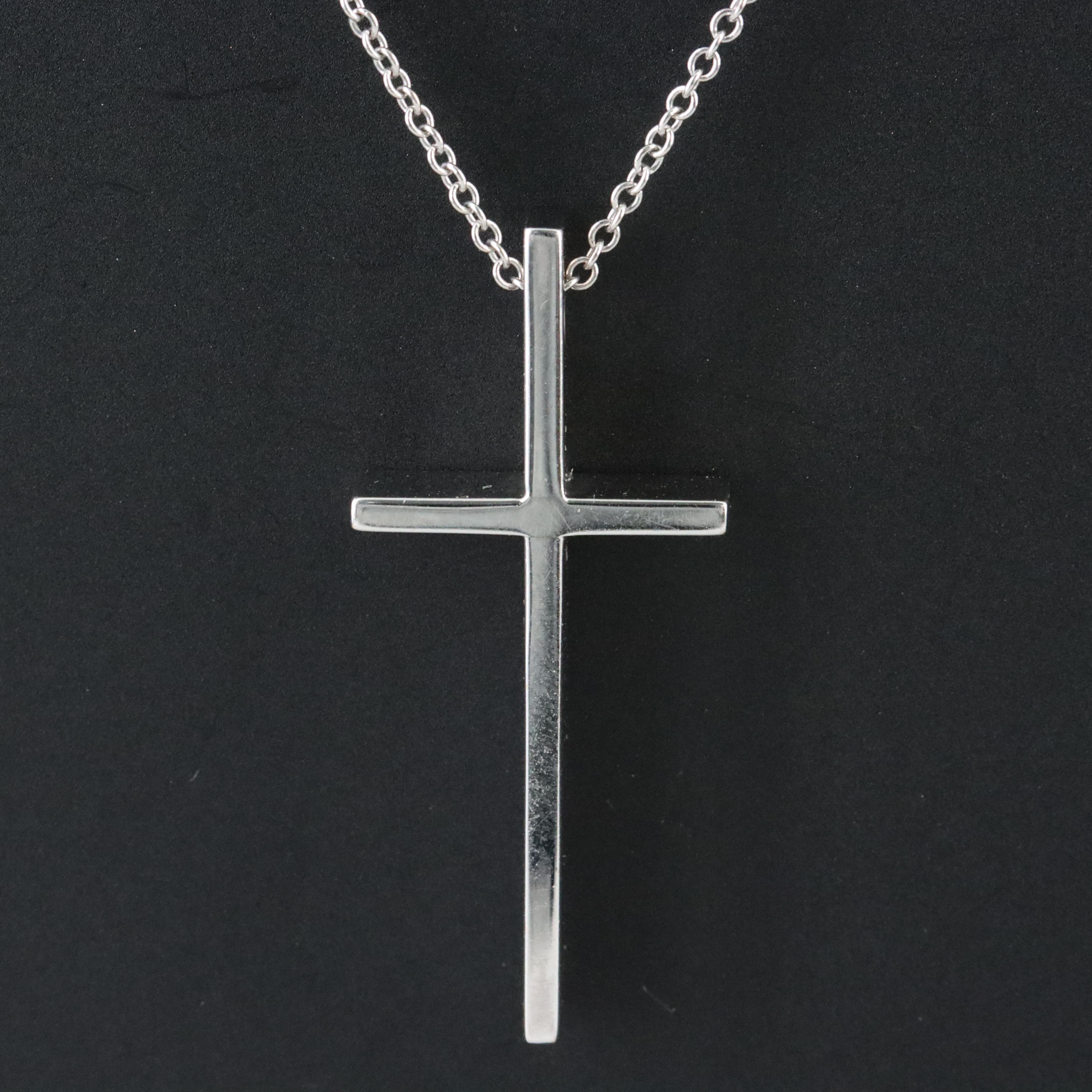 Tiffany & Co. Metro 18K Cross Necklace