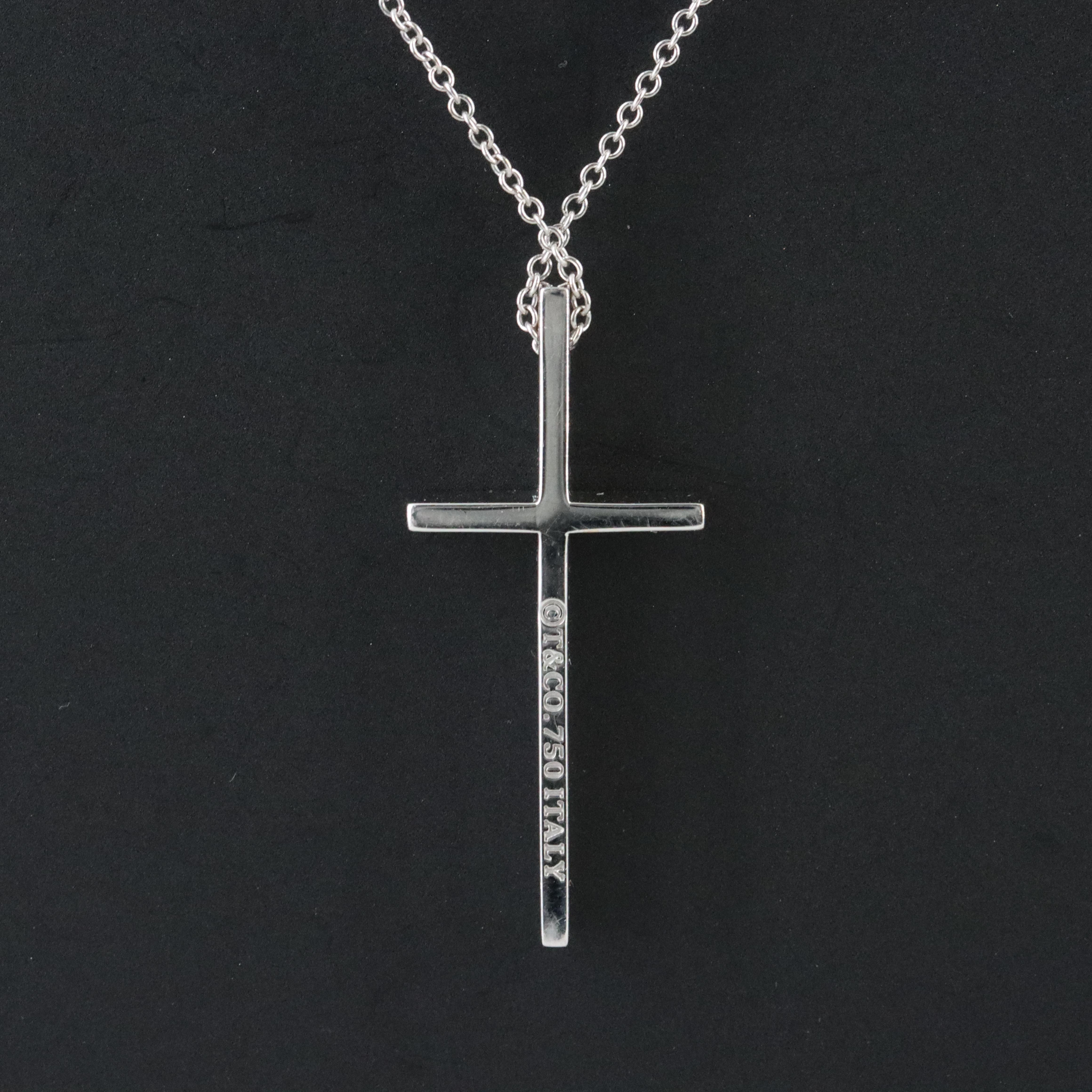 Tiffany & Co. Metro 18K Cross Necklace