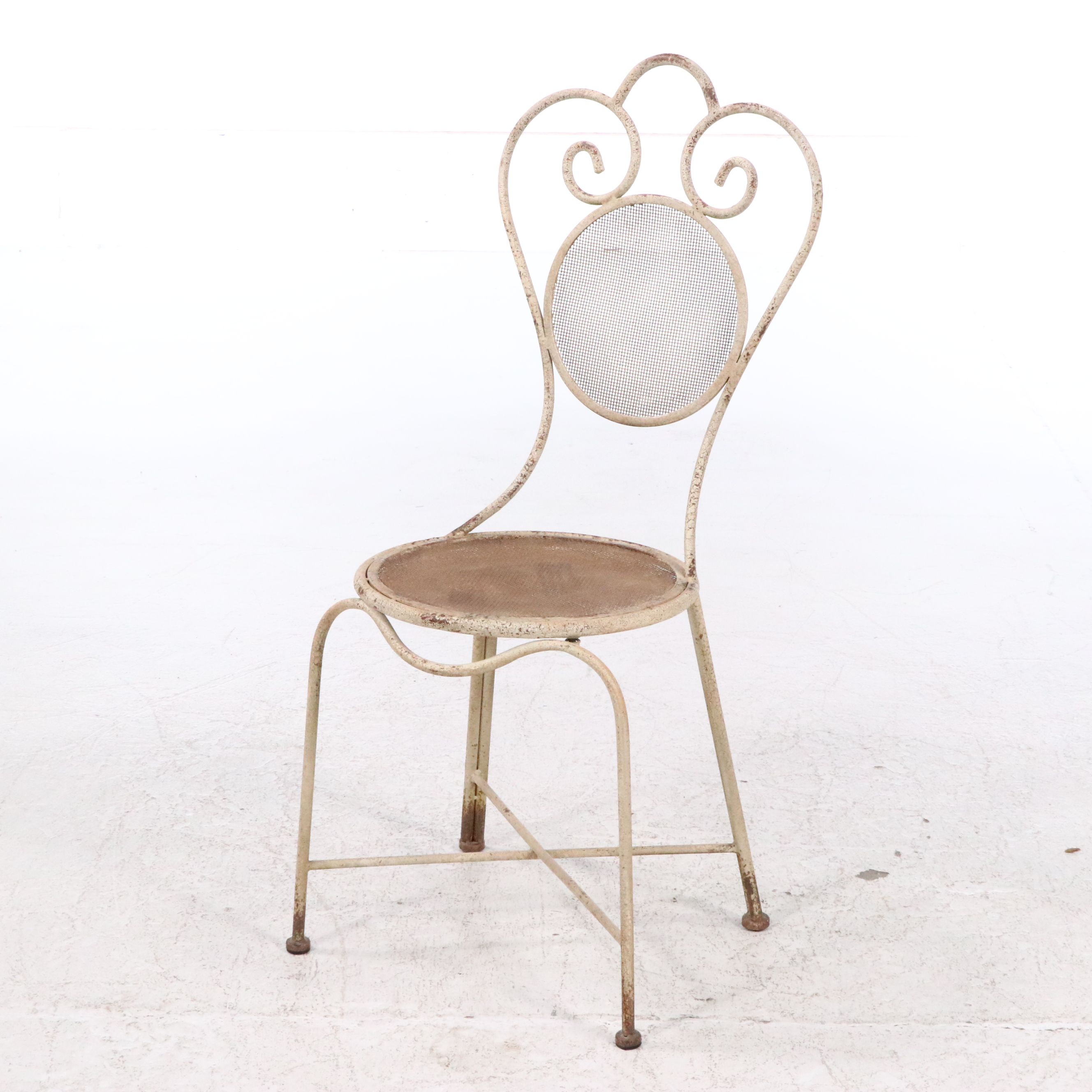 Victorian Painted Wrought Iron Garden Chairs, Early 20th Century