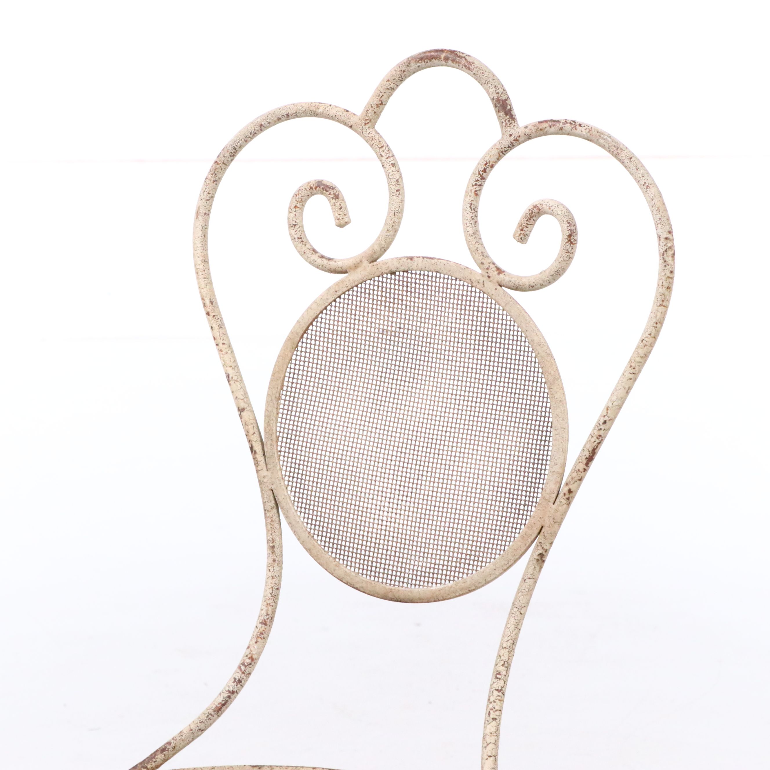 Victorian Painted Wrought Iron Garden Chairs, Early 20th Century