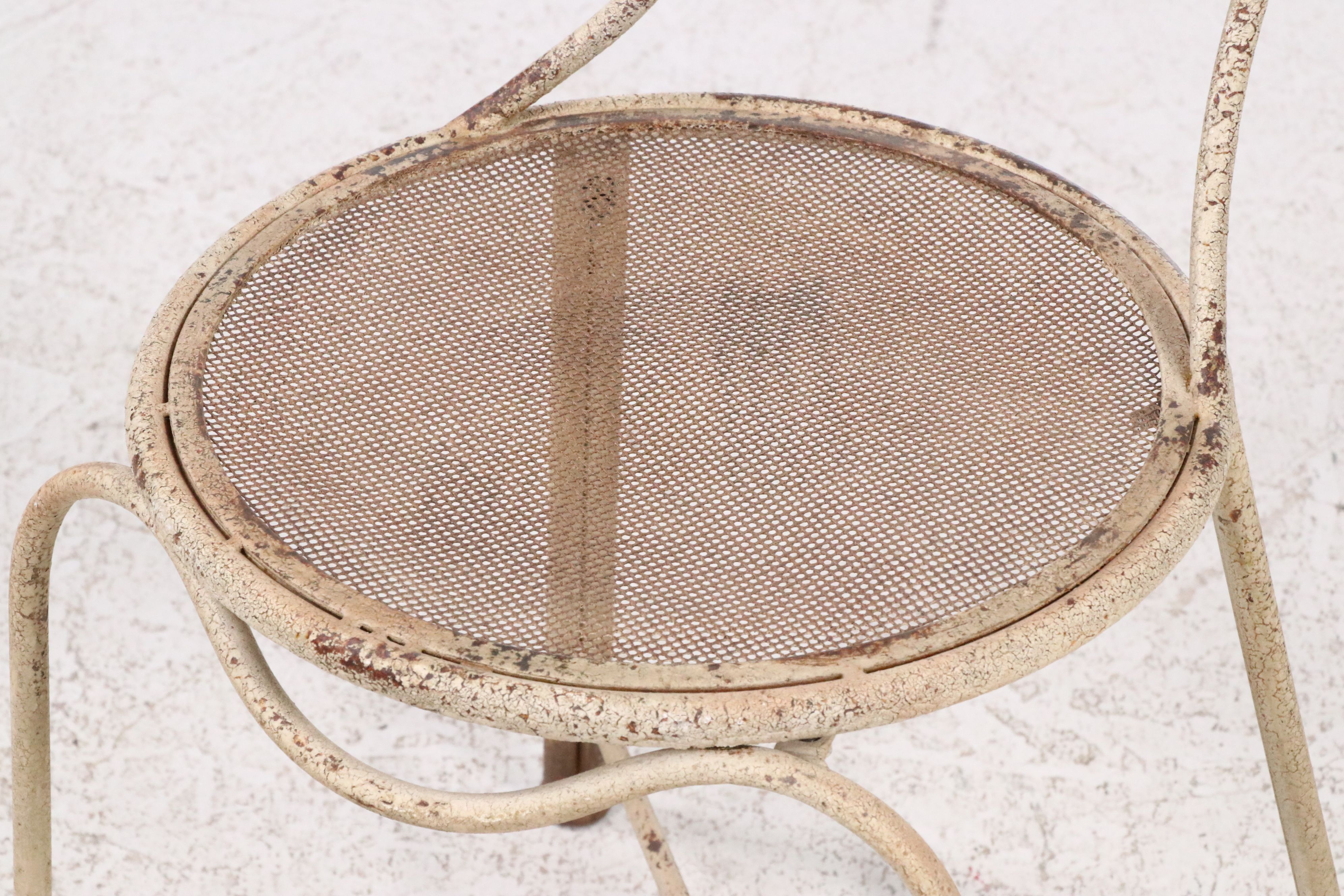 Victorian Painted Wrought Iron Garden Chairs, Early 20th Century