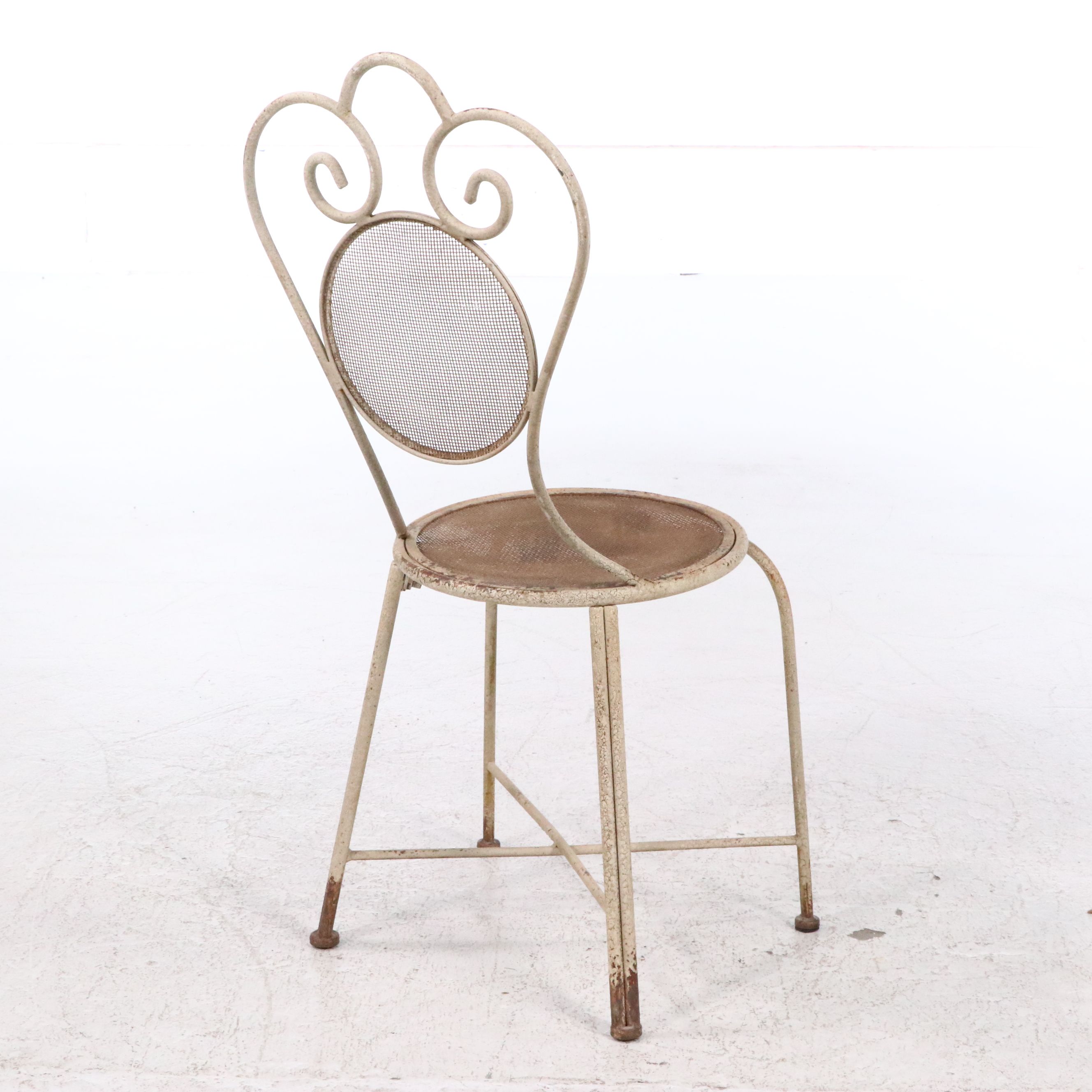 Victorian Painted Wrought Iron Garden Chairs, Early 20th Century