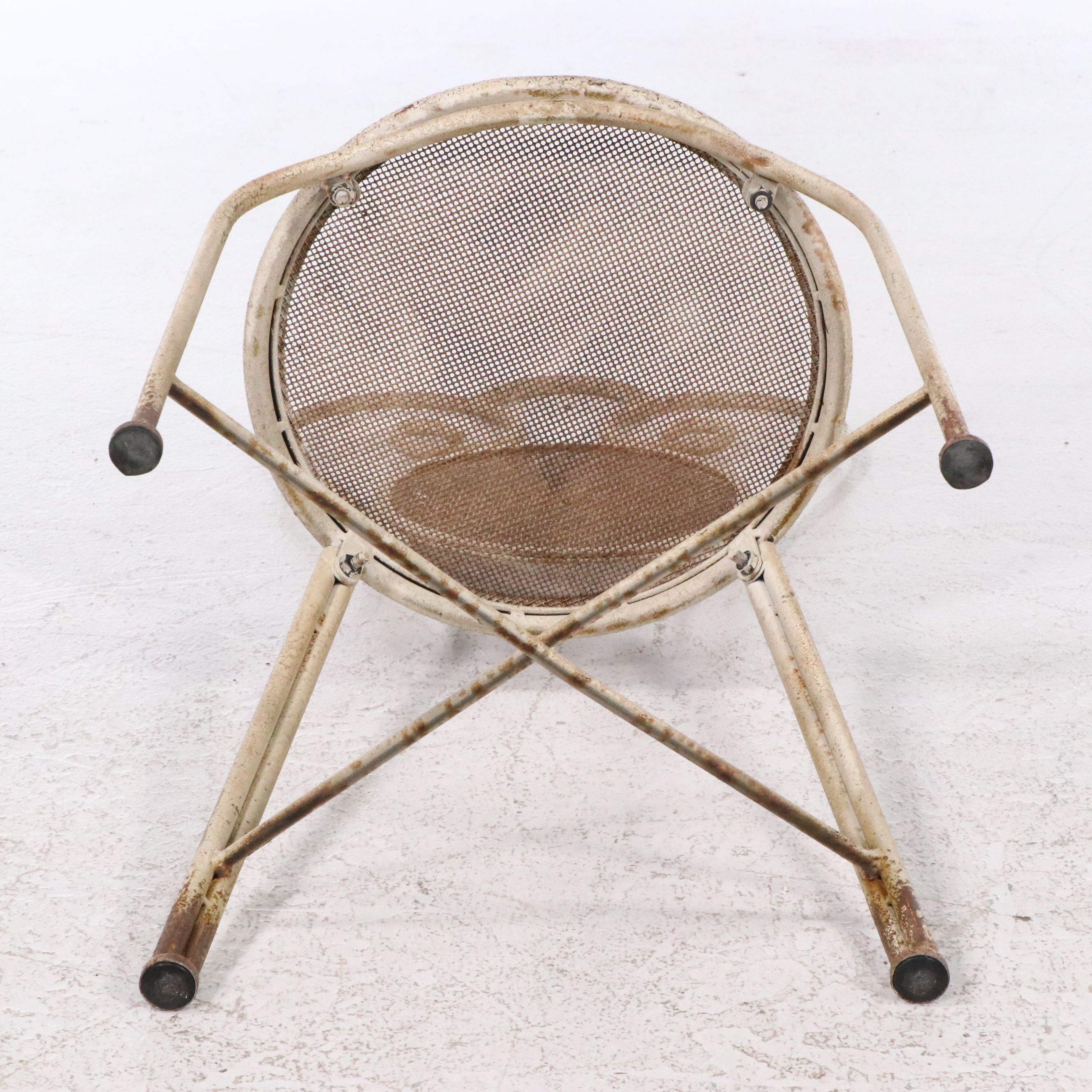 Victorian Painted Wrought Iron Garden Chairs, Early 20th Century