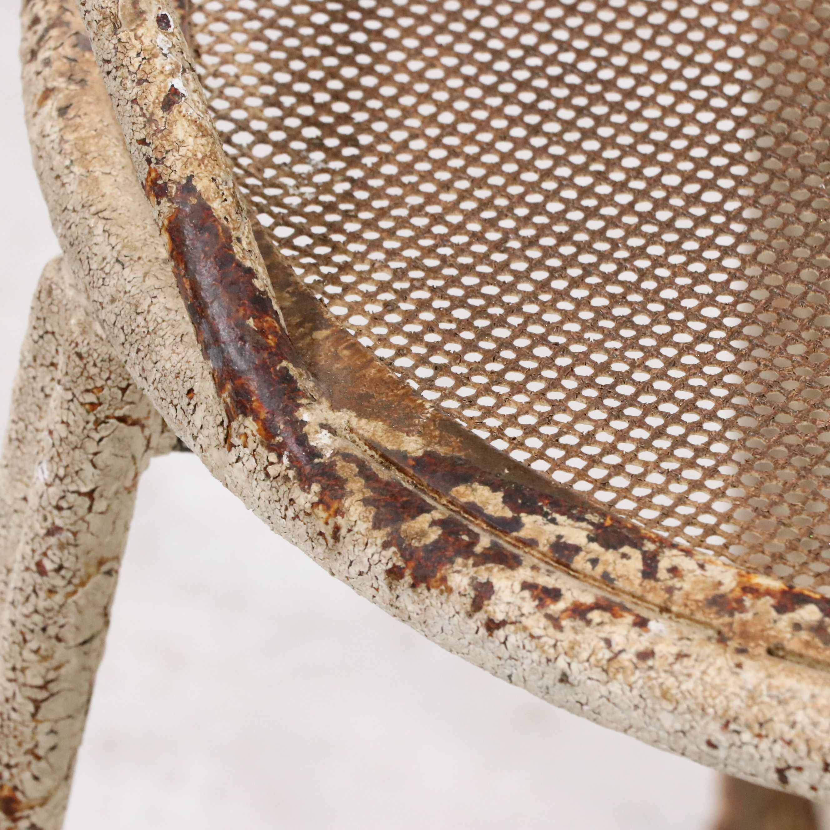 Victorian Painted Wrought Iron Garden Chairs, Early 20th Century