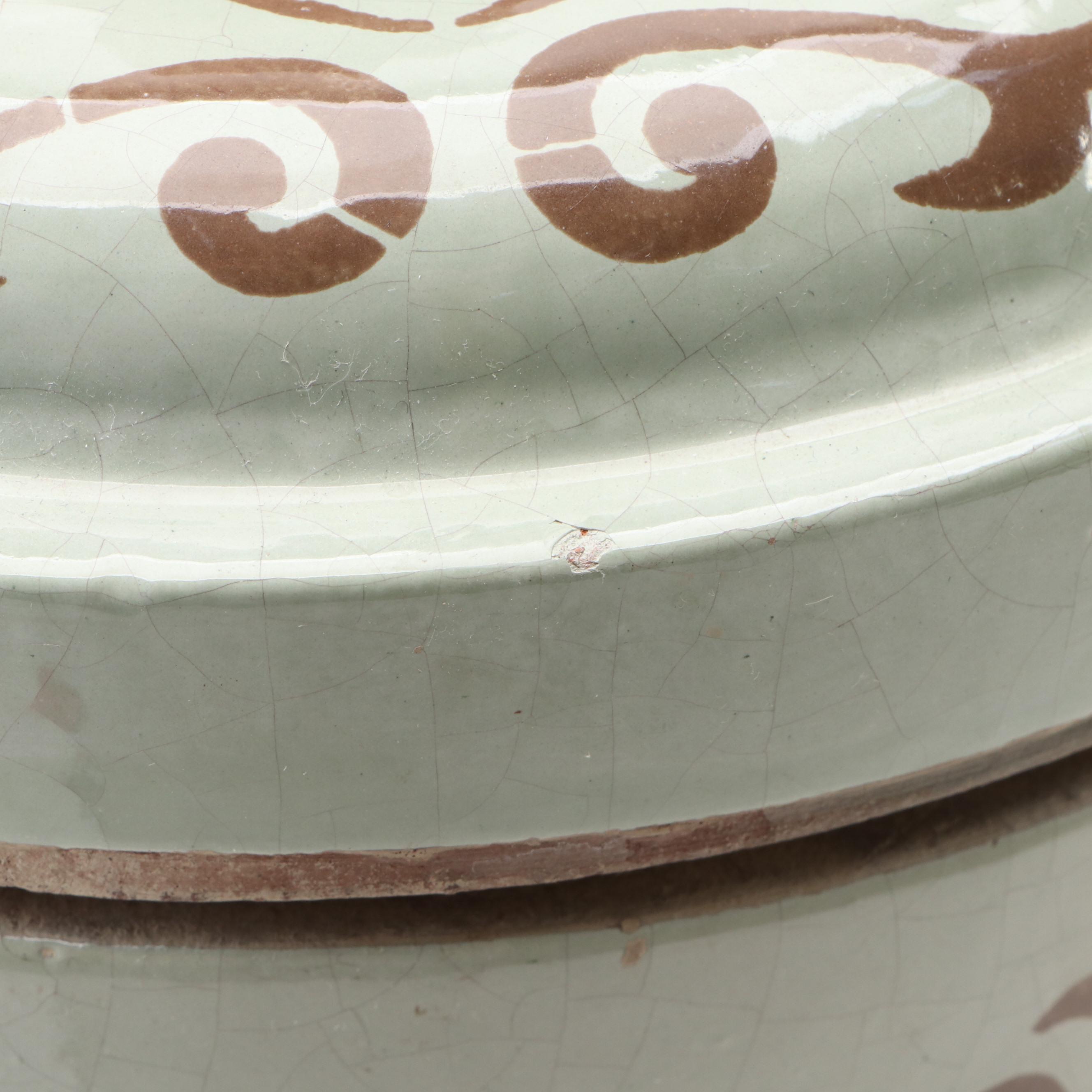 French Provencal Style Ceramic Decorative Canister Set with Other Décor