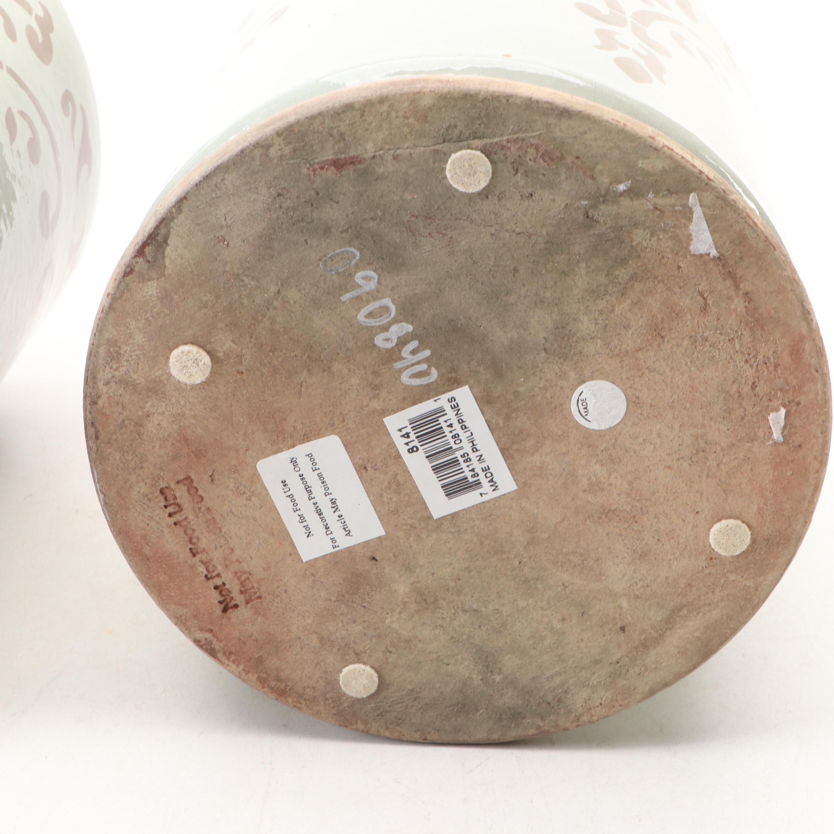 French Provencal Style Ceramic Decorative Canister Set with Other Décor