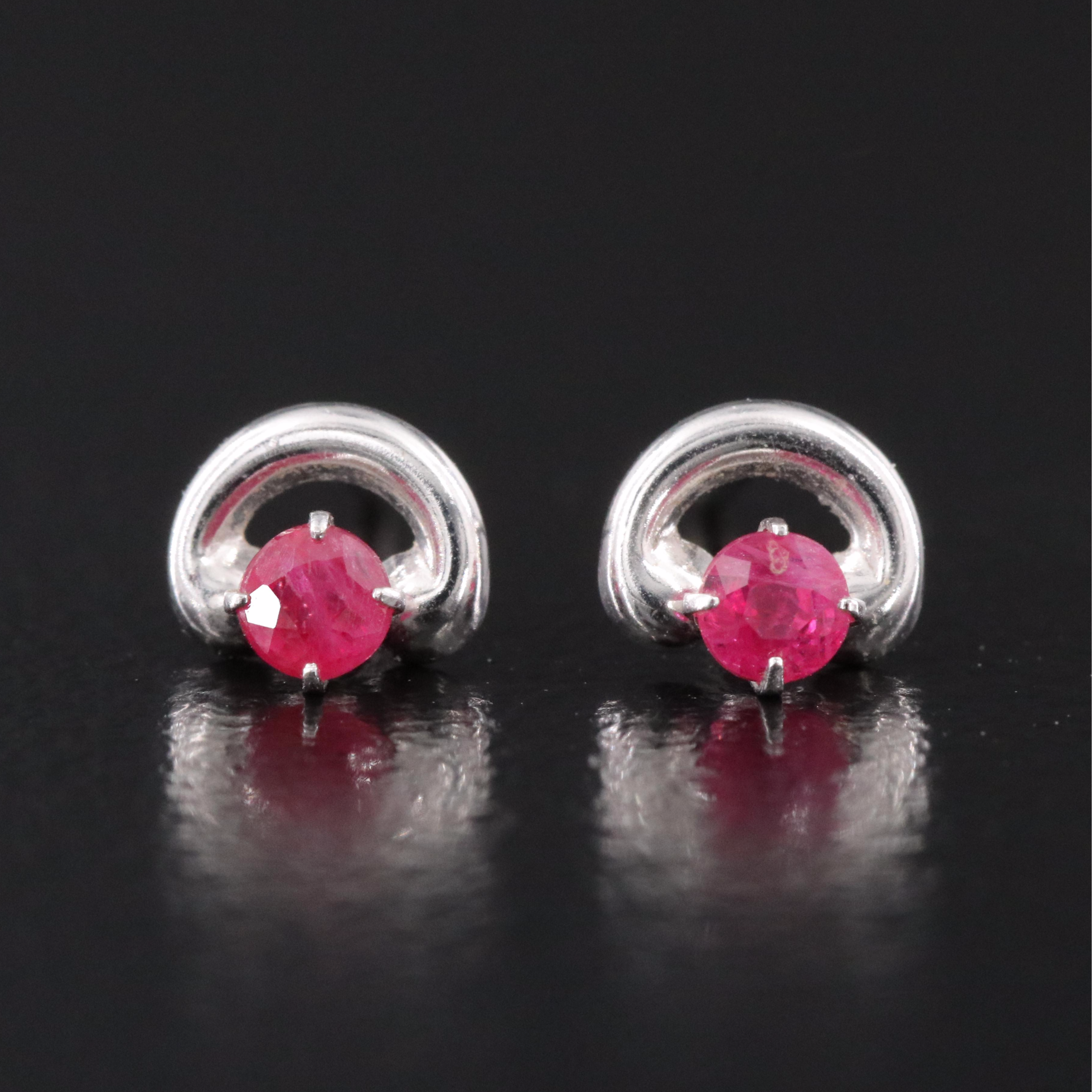 14K Ruby Stud Earrings