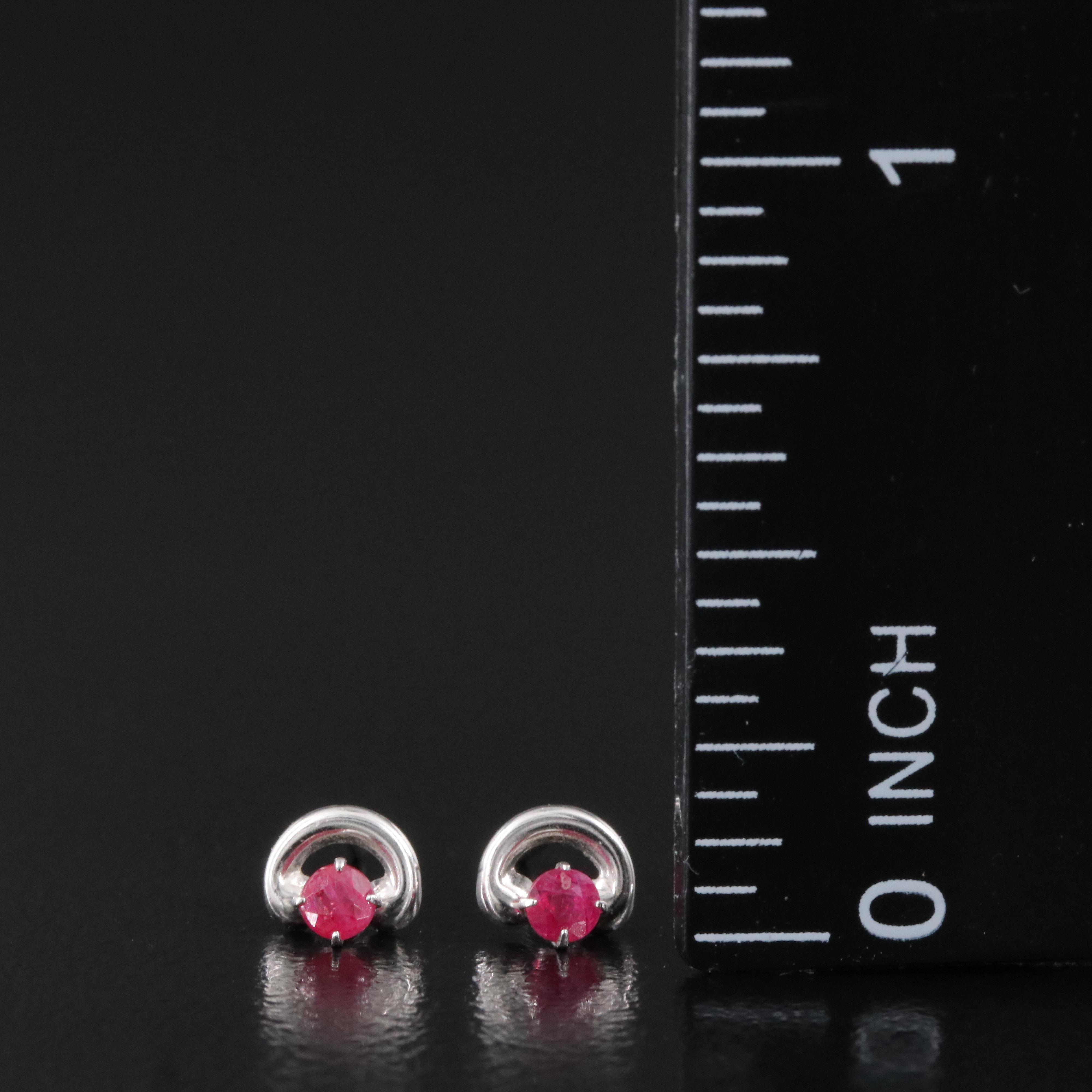 14K Ruby Stud Earrings