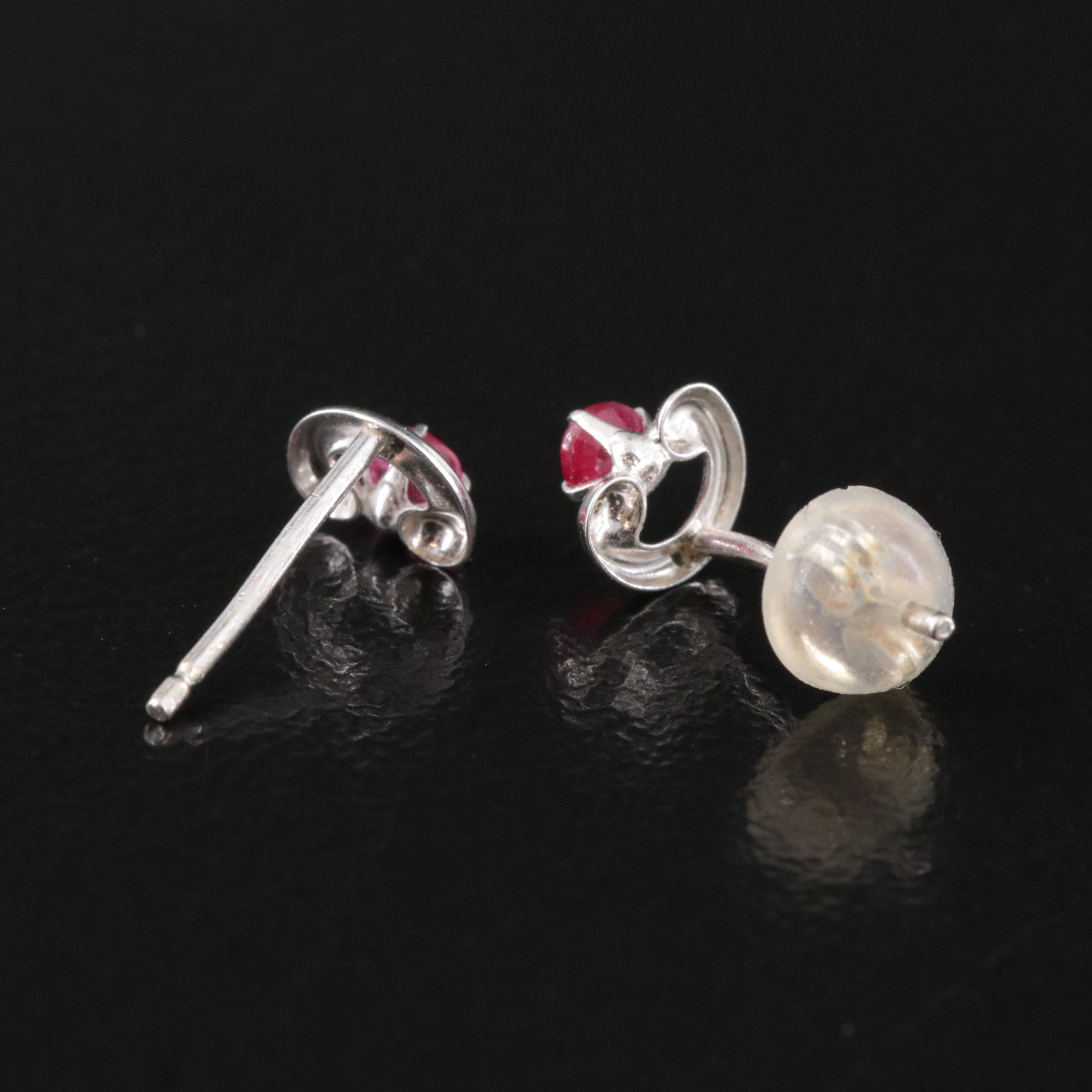 14K Ruby Stud Earrings