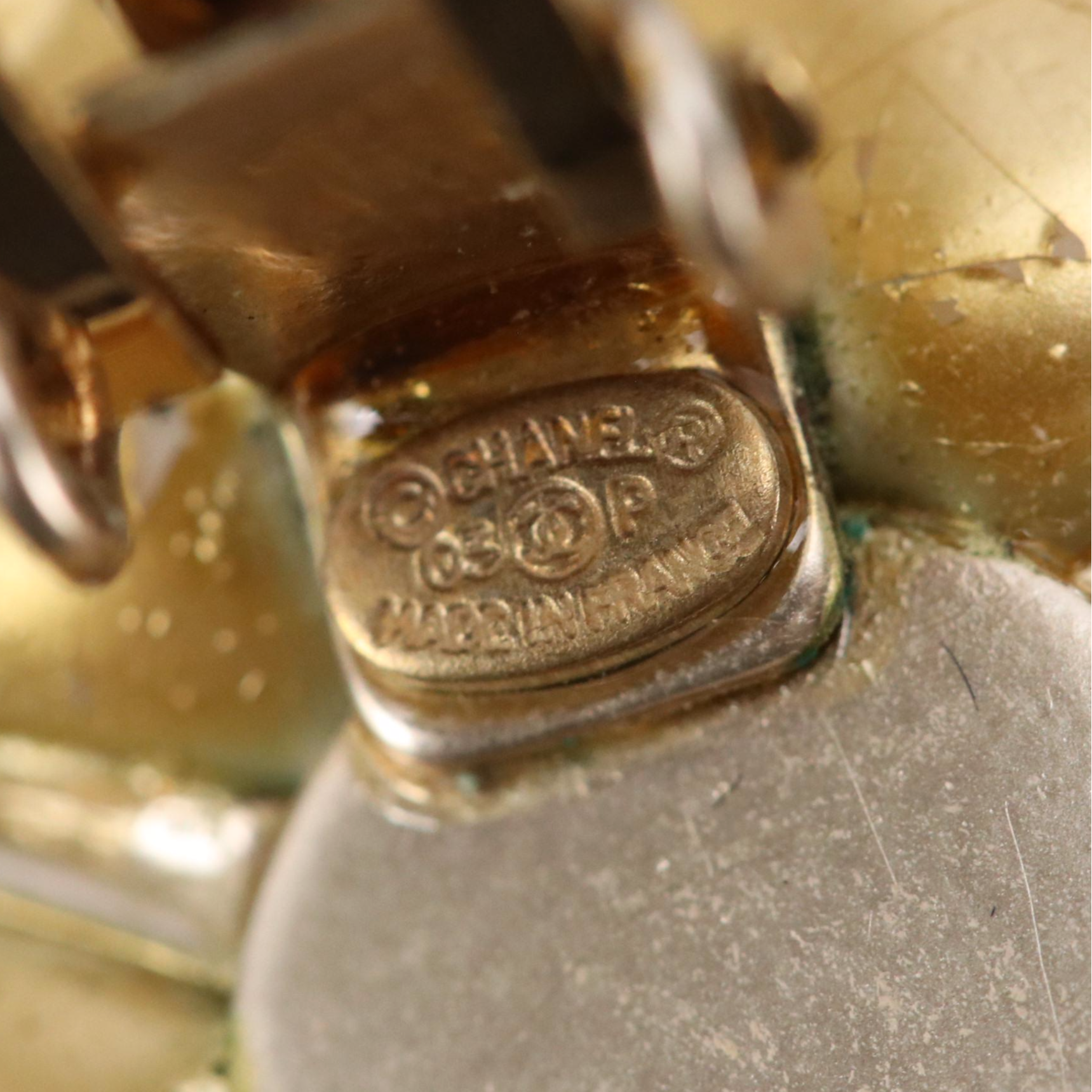 Chanel CC Camellia Enamel Clip Earrings