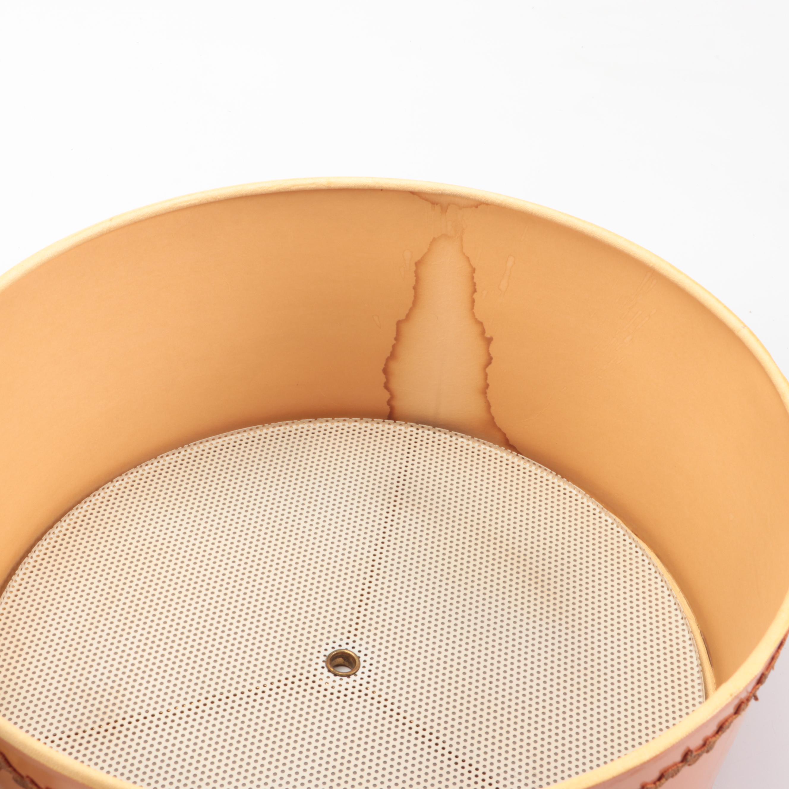 Stiffel Neoclassical Style Brass Bouillotte Table Lamp with Tan Drum Shade