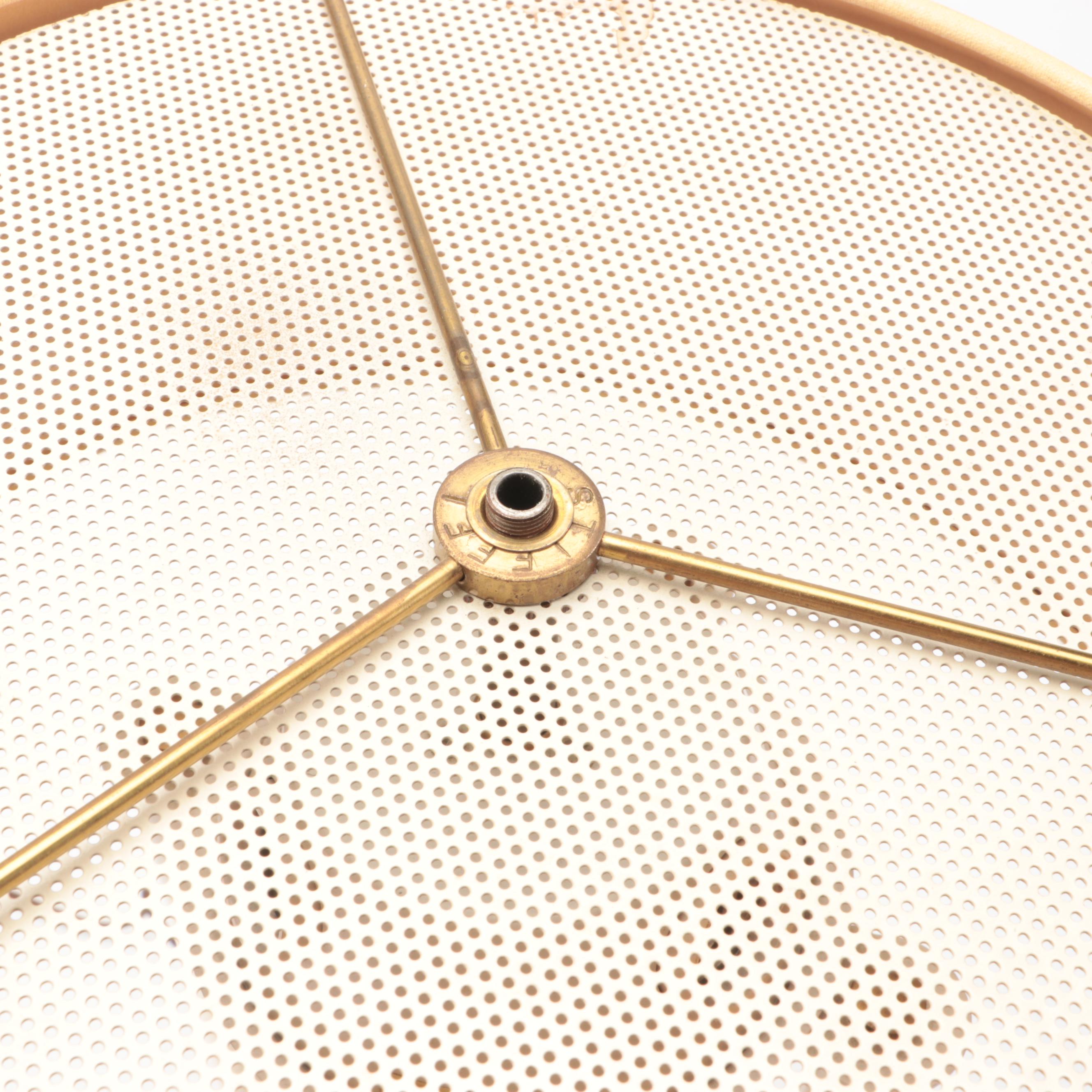 Stiffel Neoclassical Style Brass Bouillotte Table Lamp with Tan Drum Shade