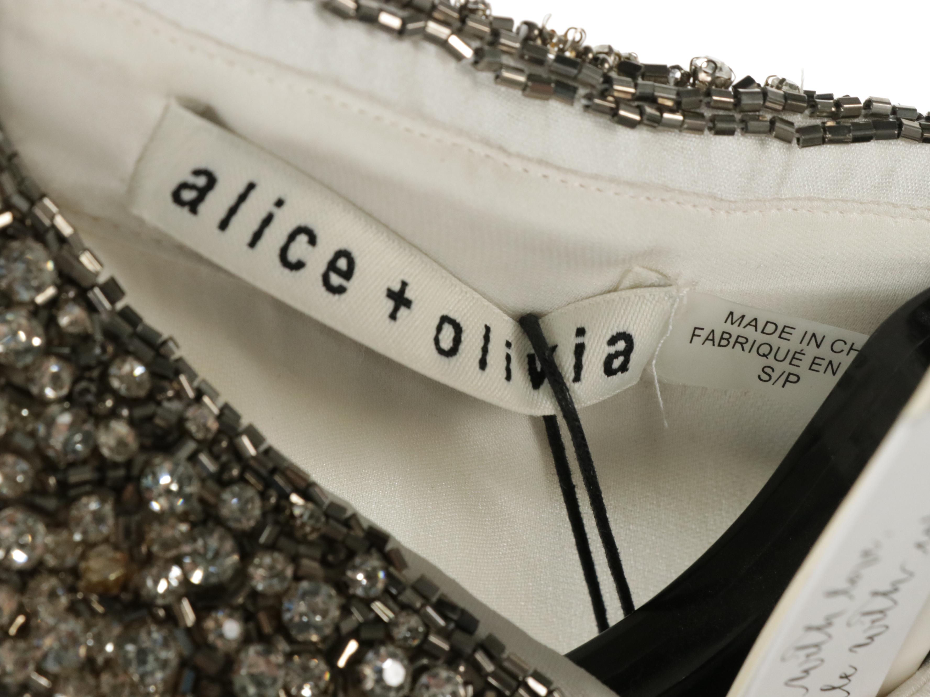 Alice + Olivia Embellished Collar Silk Blouse & Wool Sweaters With Other Dress