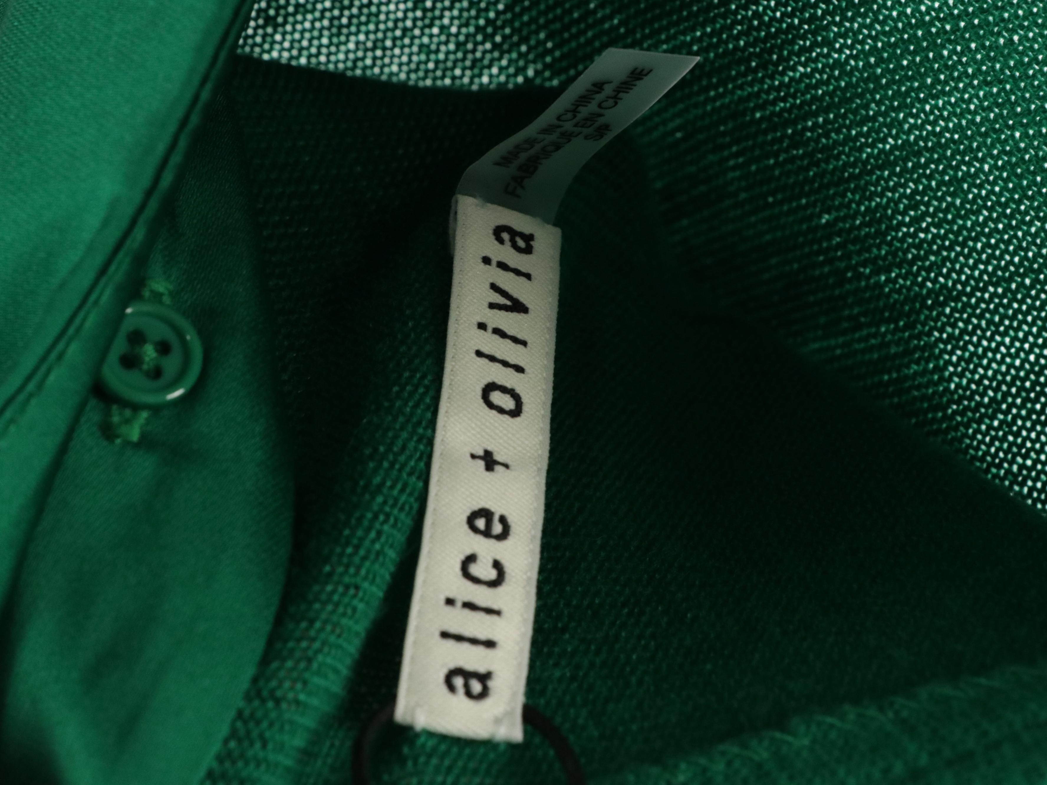 Alice + Olivia Embellished Collar Silk Blouse & Wool Sweaters With Other Dress