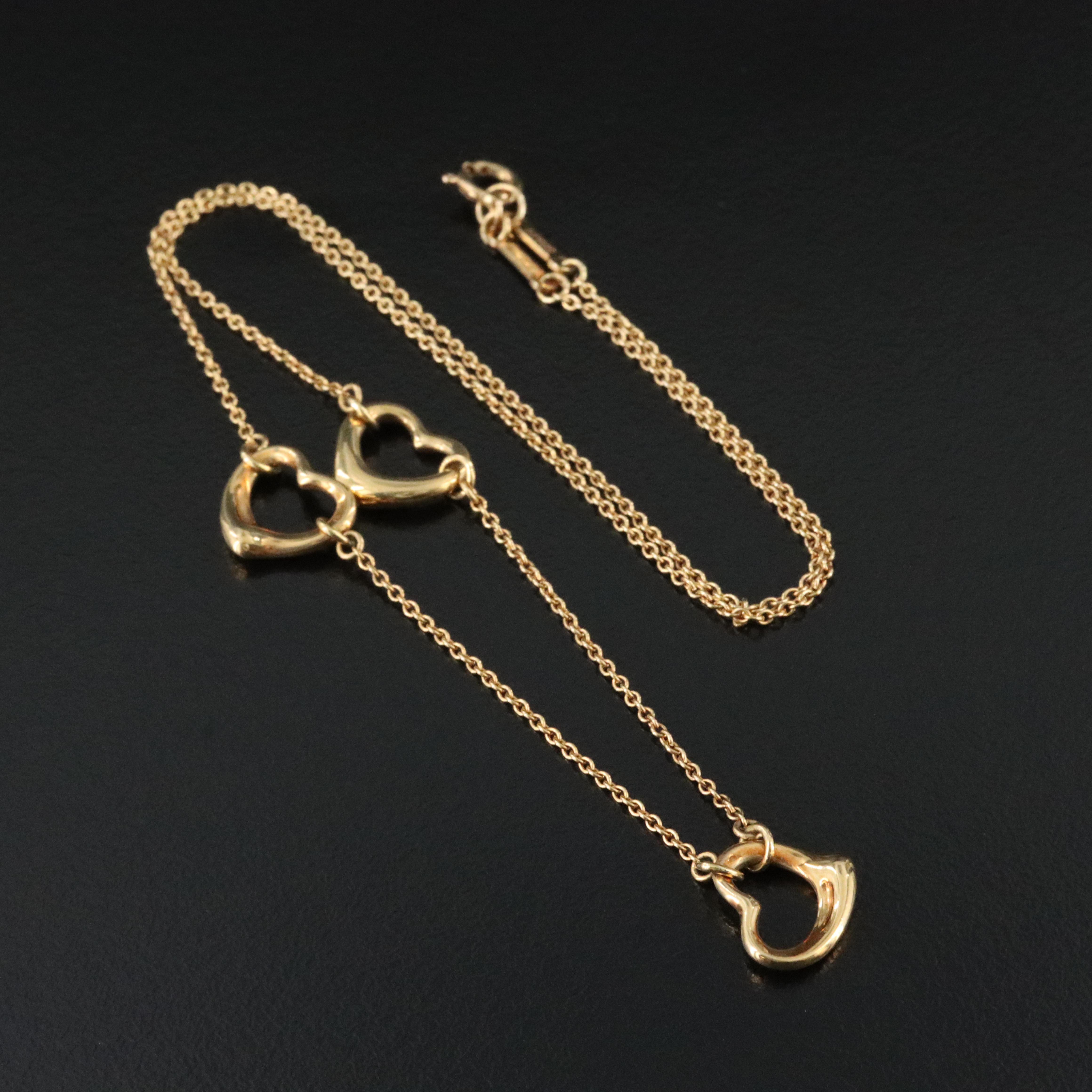 Elsa Peretti for Tiffany & Co. Open Heart 18K Station Necklace
