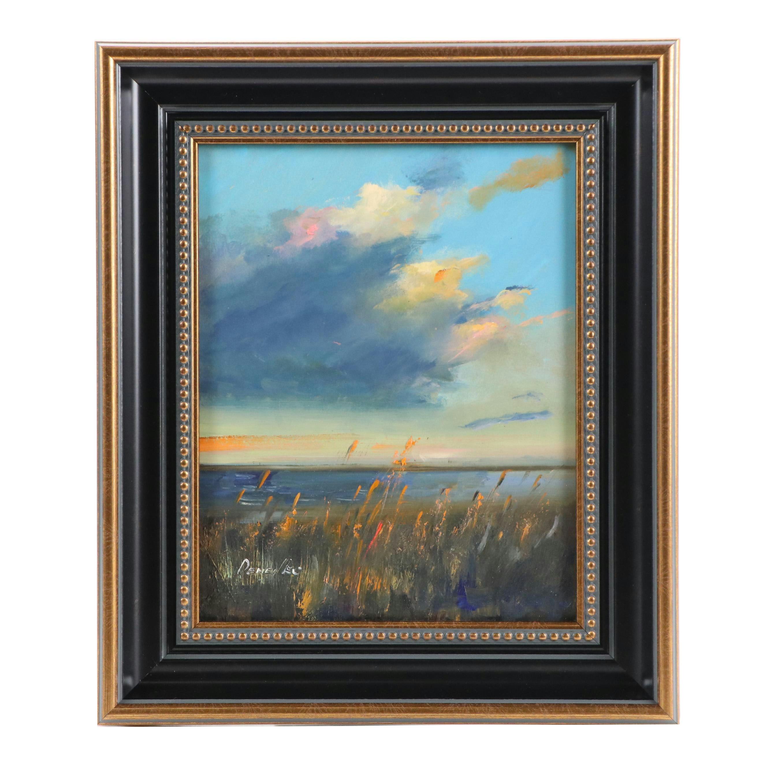 Natalia Demenko Sunset Seascape Oil Painting, 21st Century