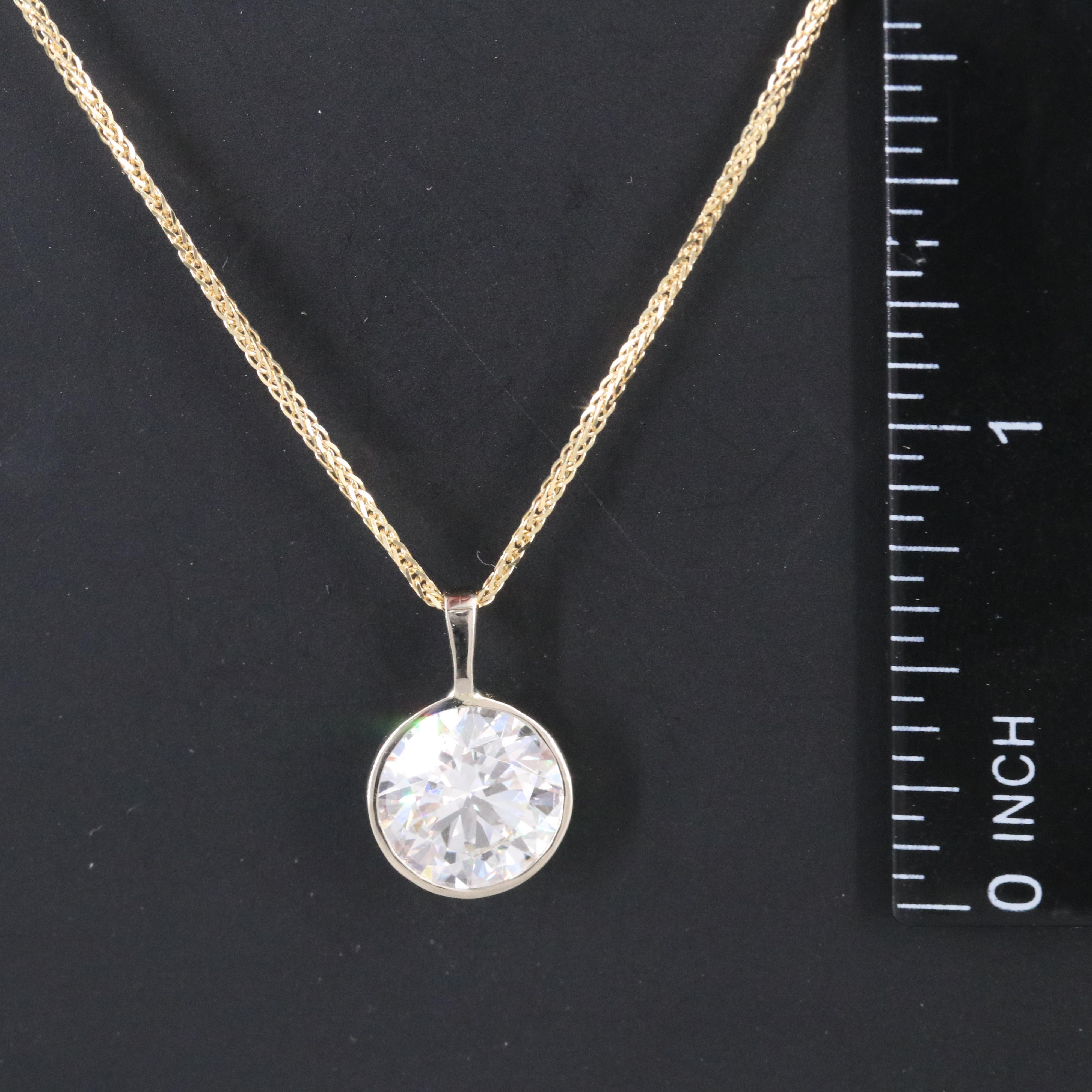 14K Two Tone Gold 3.51 CT Lab Grown Diamond Pendant Necklace with IGI Report