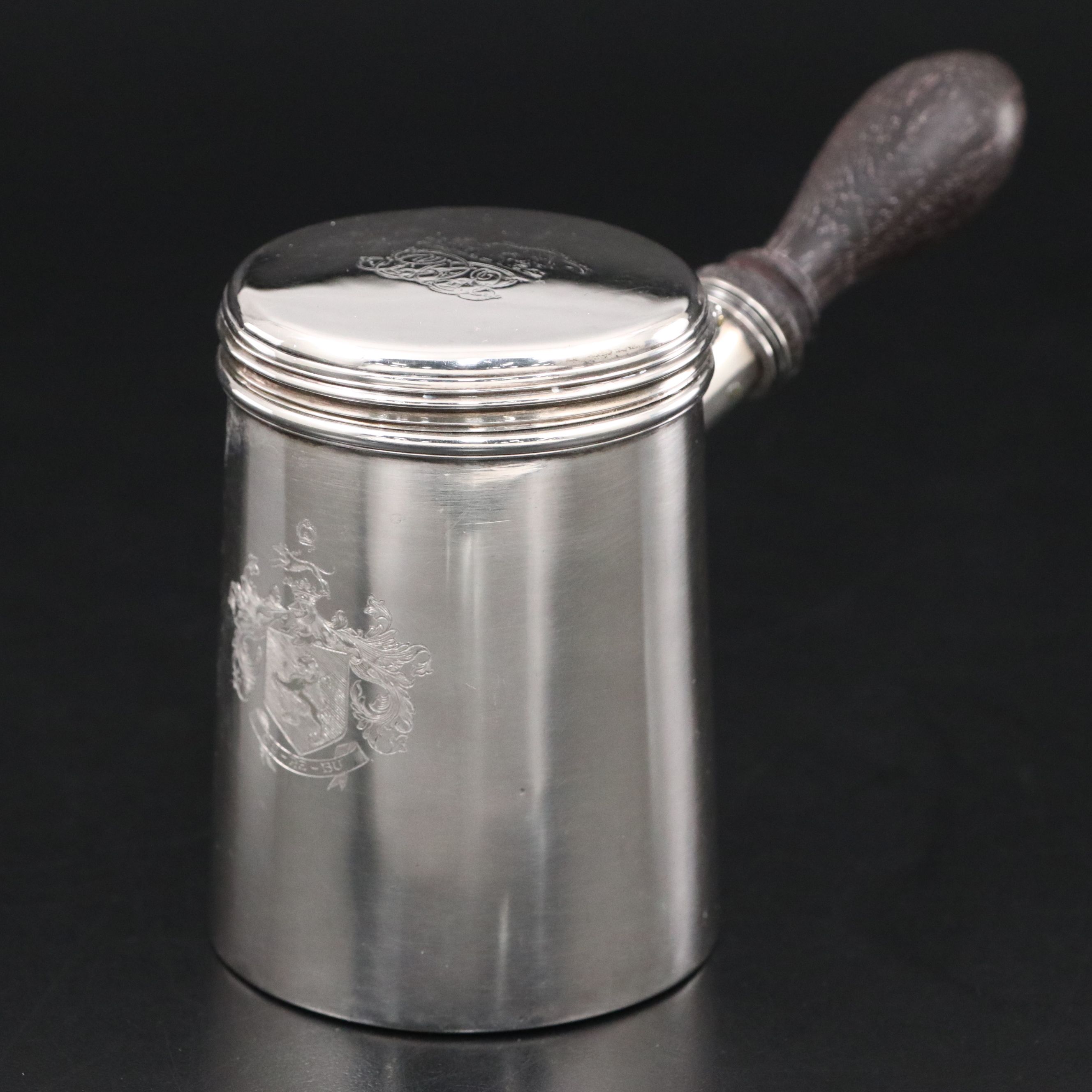 George IV John Bridge Sterling Side Handle Pot, 1820