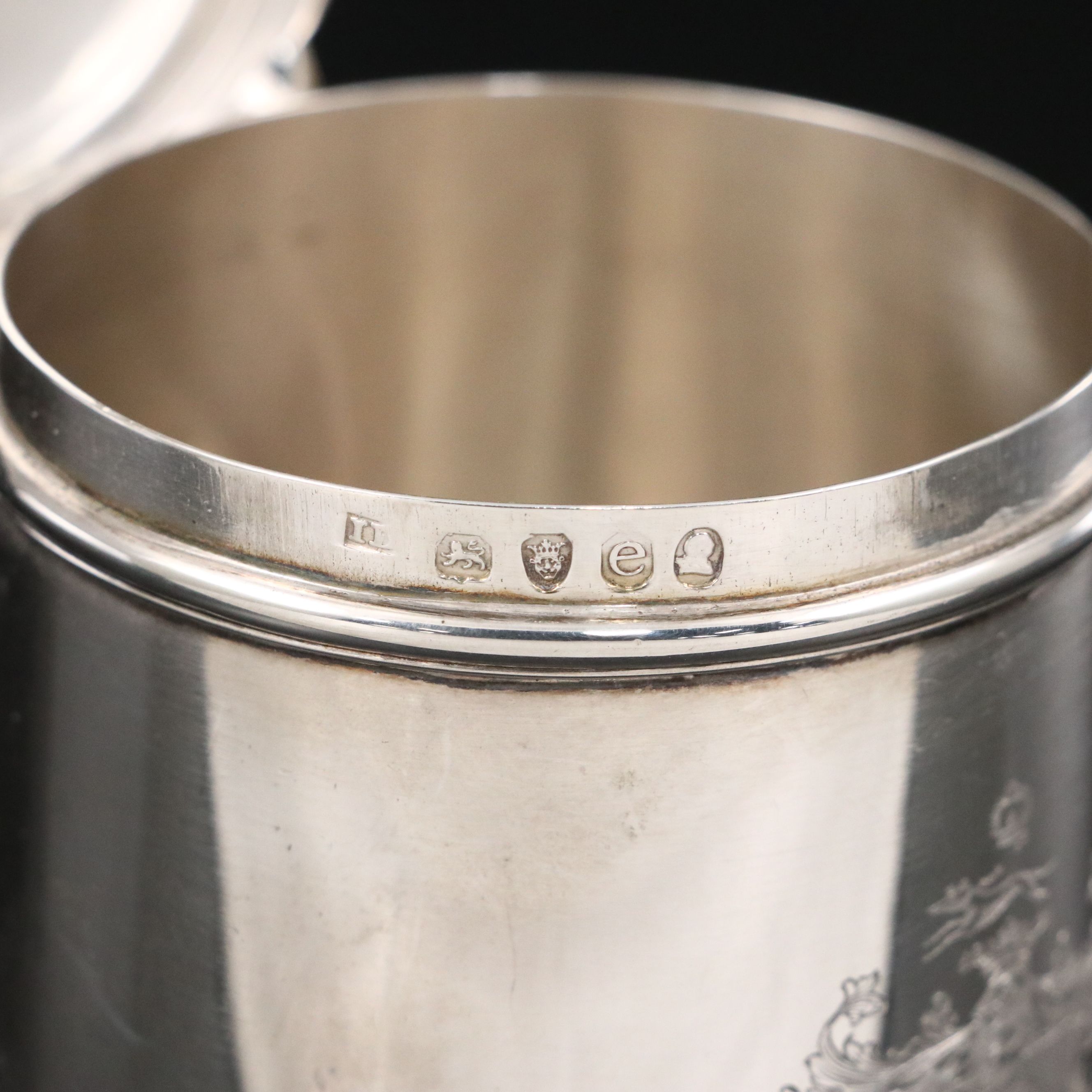 George IV John Bridge Sterling Side Handle Pot, 1820