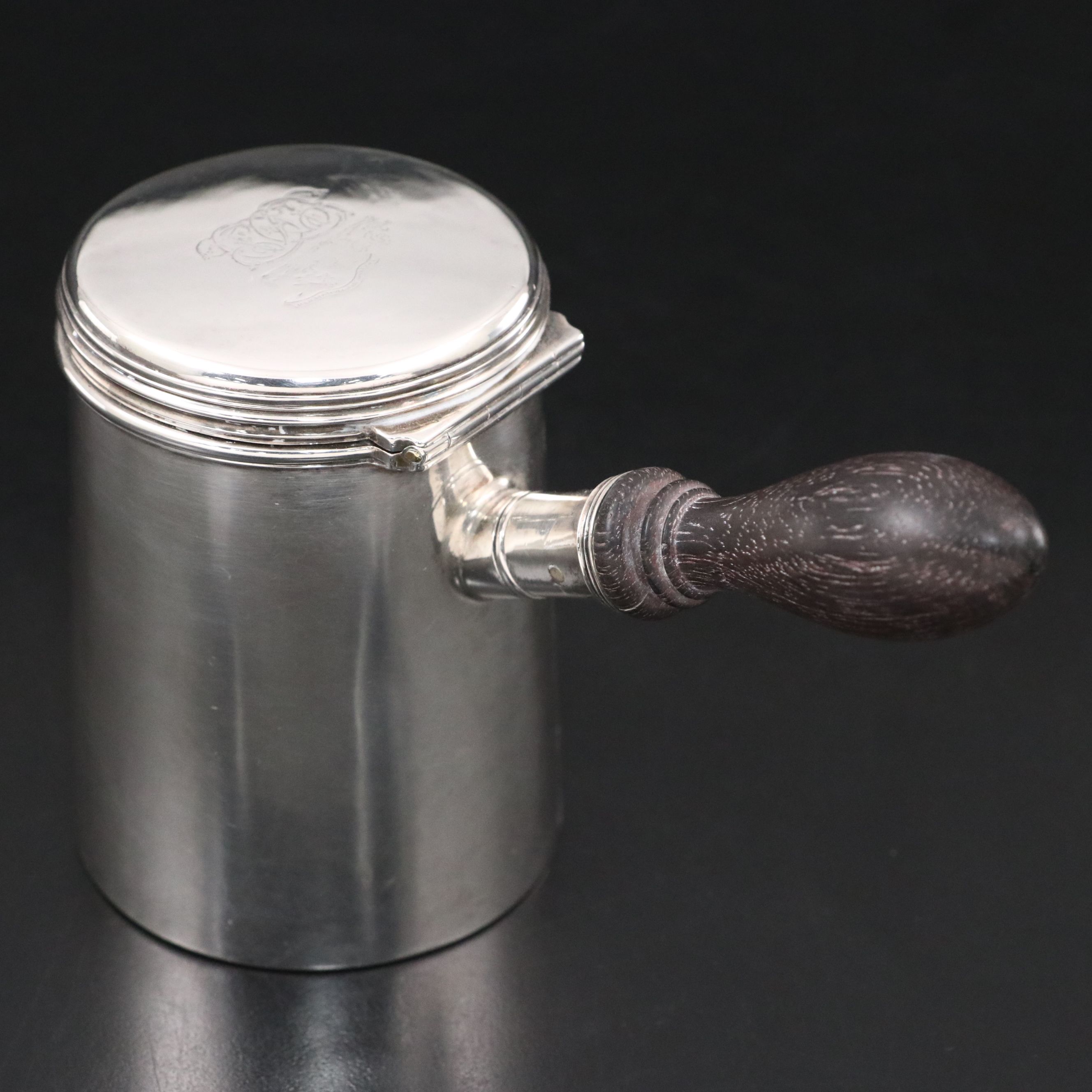 George IV John Bridge Sterling Side Handle Pot, 1820