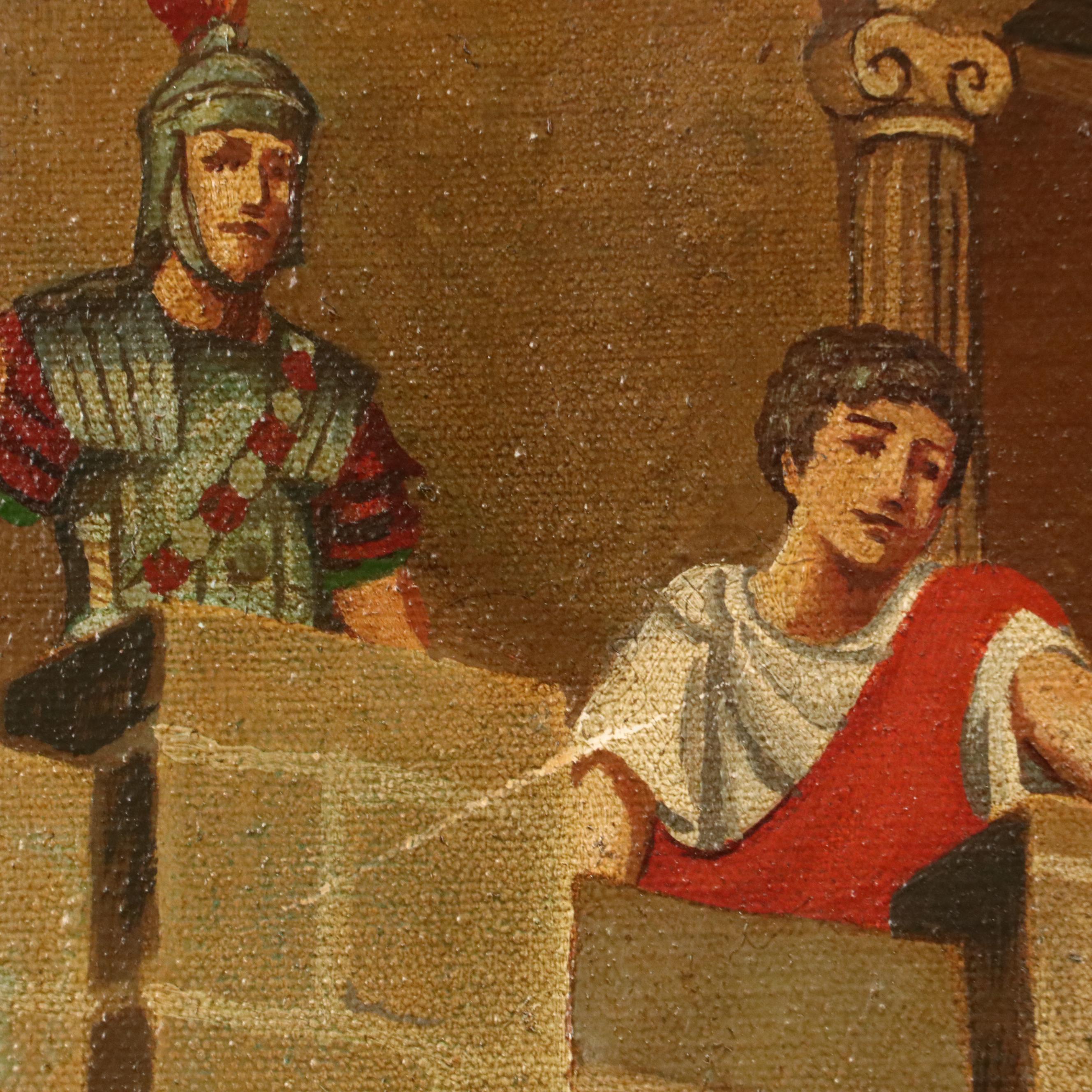 Vladimir Stekly Historical Genre Oil Painting "Gladiators," 1977