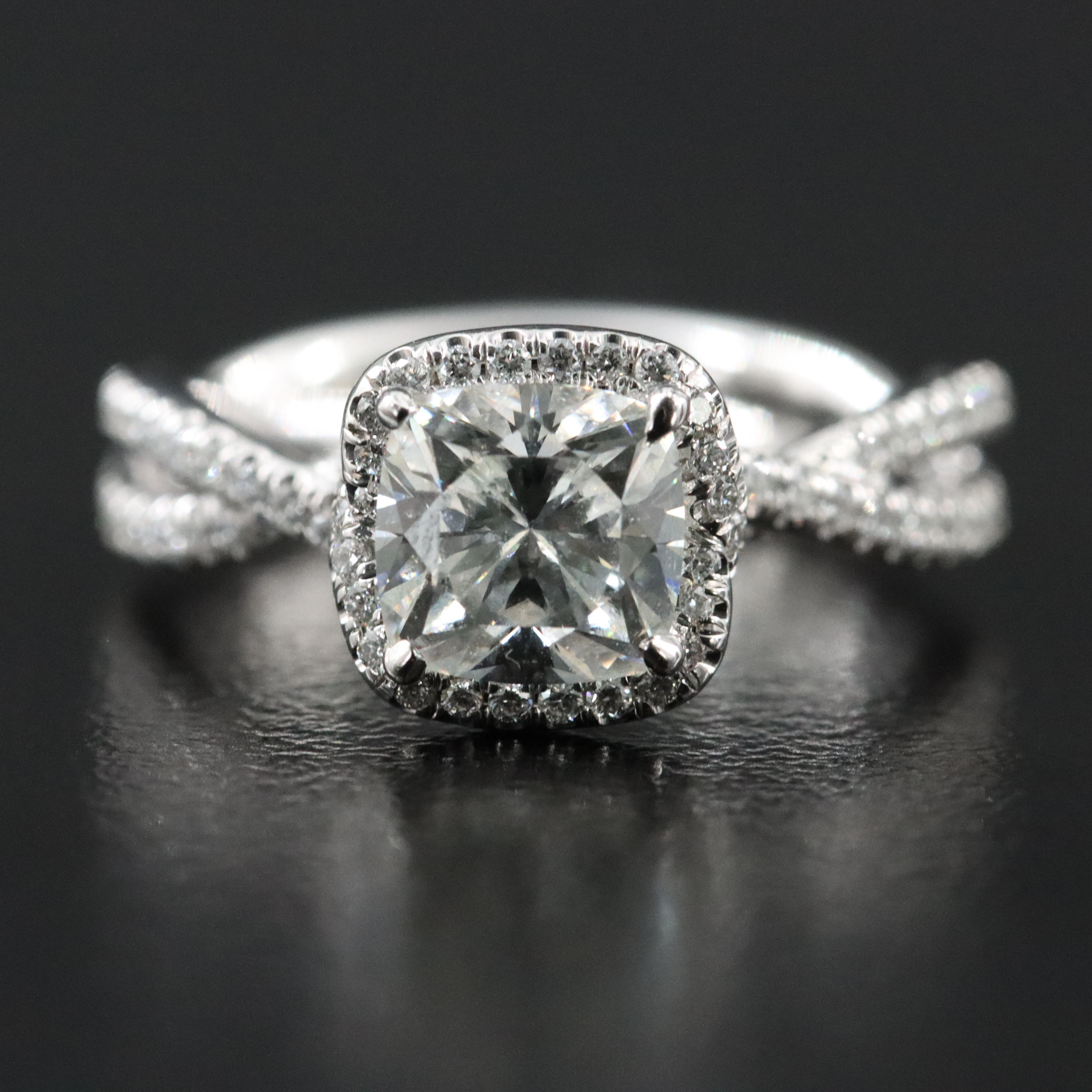 David Yurman DY Infinity Platinum 1.79 CTW Diamond Pavé Halo Ring with GIA Cert