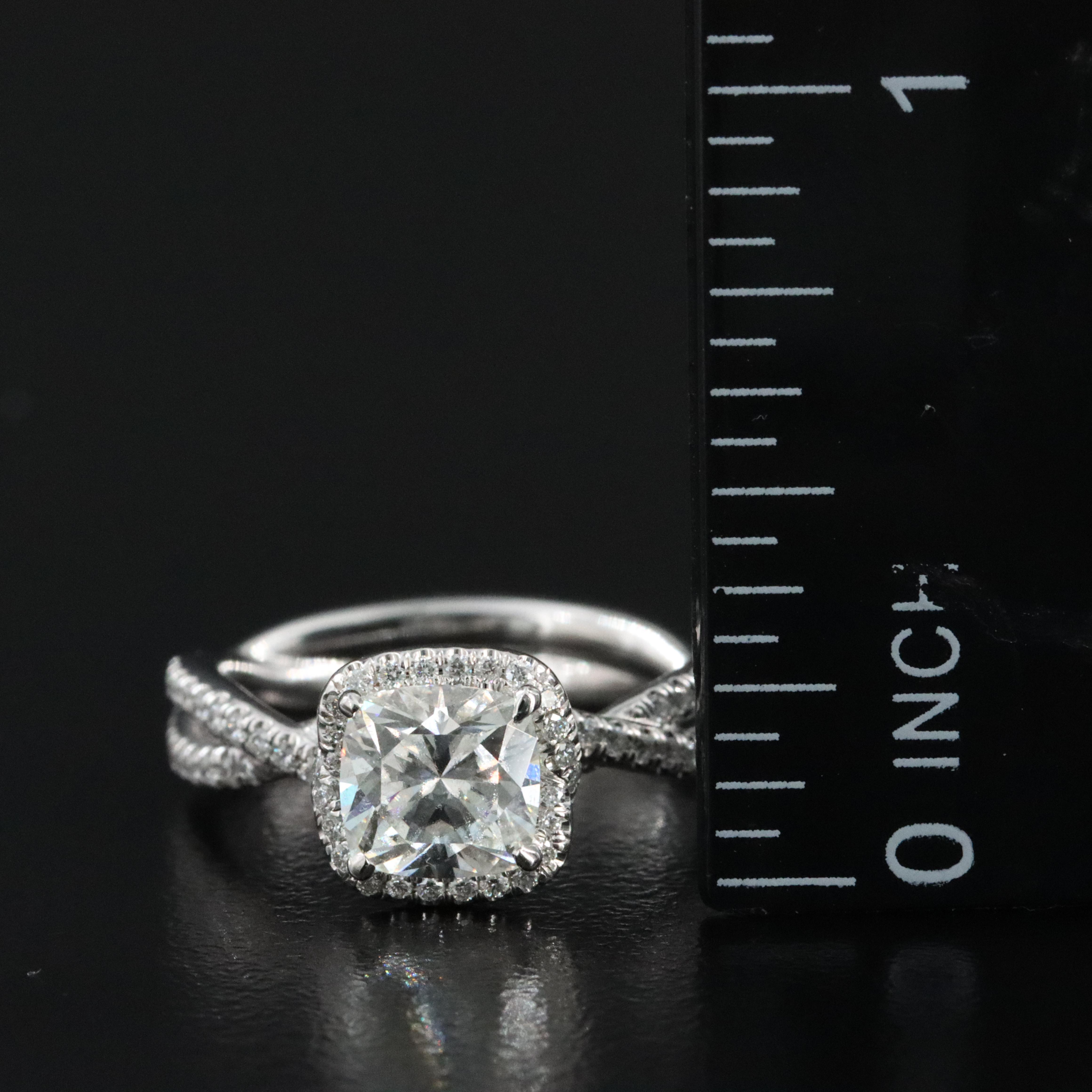 David Yurman DY Infinity Platinum 1.79 CTW Diamond Pavé Halo Ring with GIA Cert