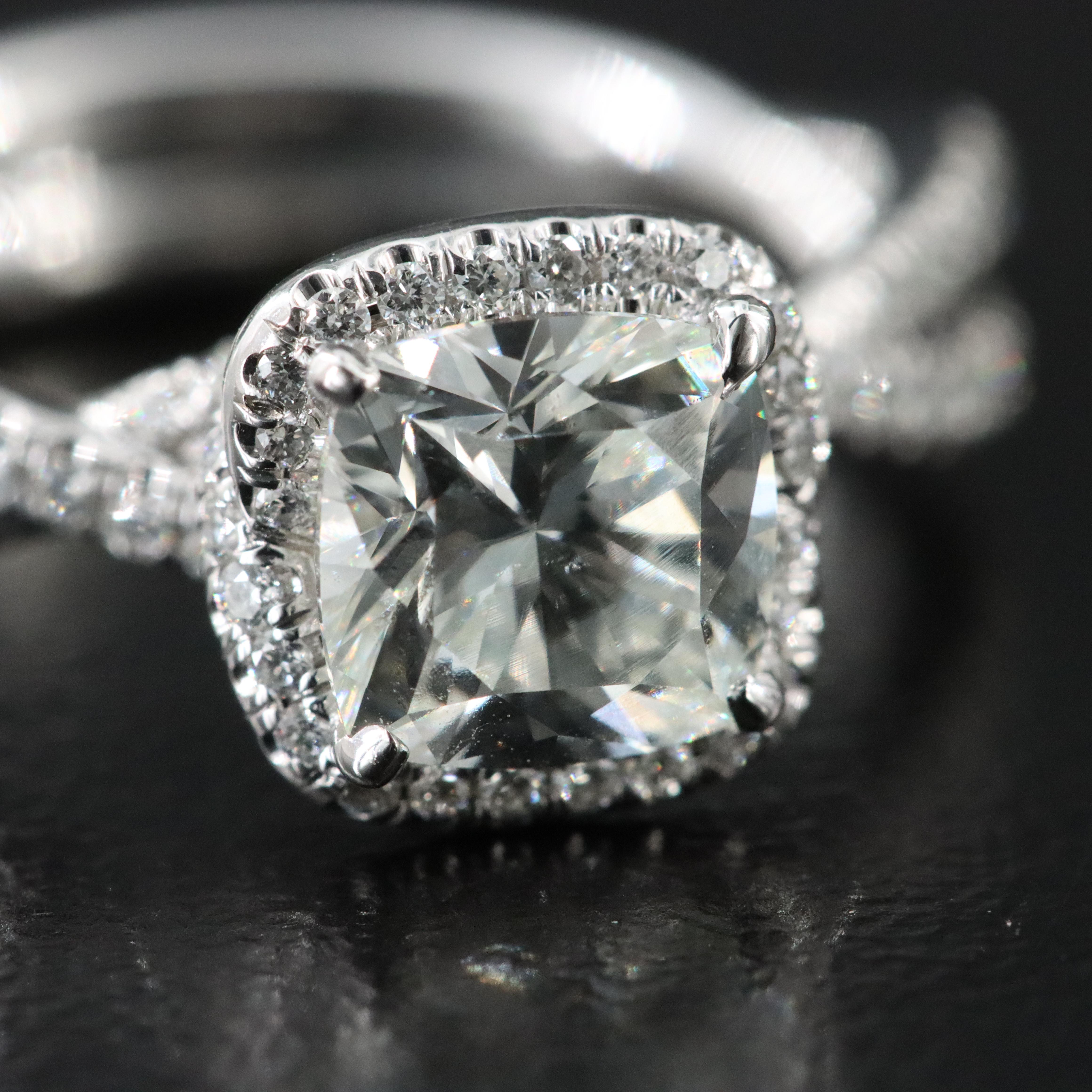 David Yurman DY Infinity Platinum 1.79 CTW Diamond Pavé Halo Ring with GIA Cert