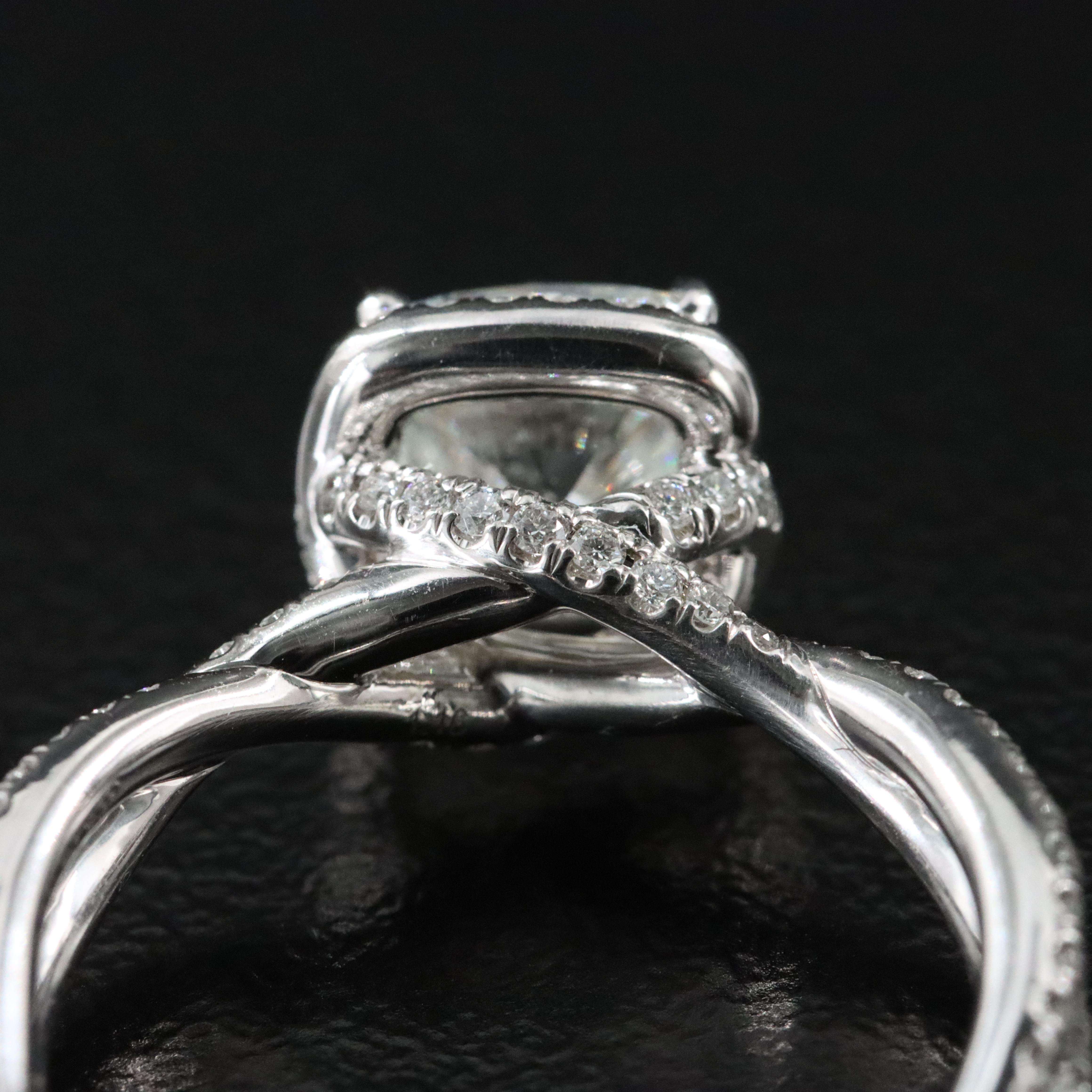 David Yurman DY Infinity Platinum 1.79 CTW Diamond Pavé Halo Ring with GIA Cert