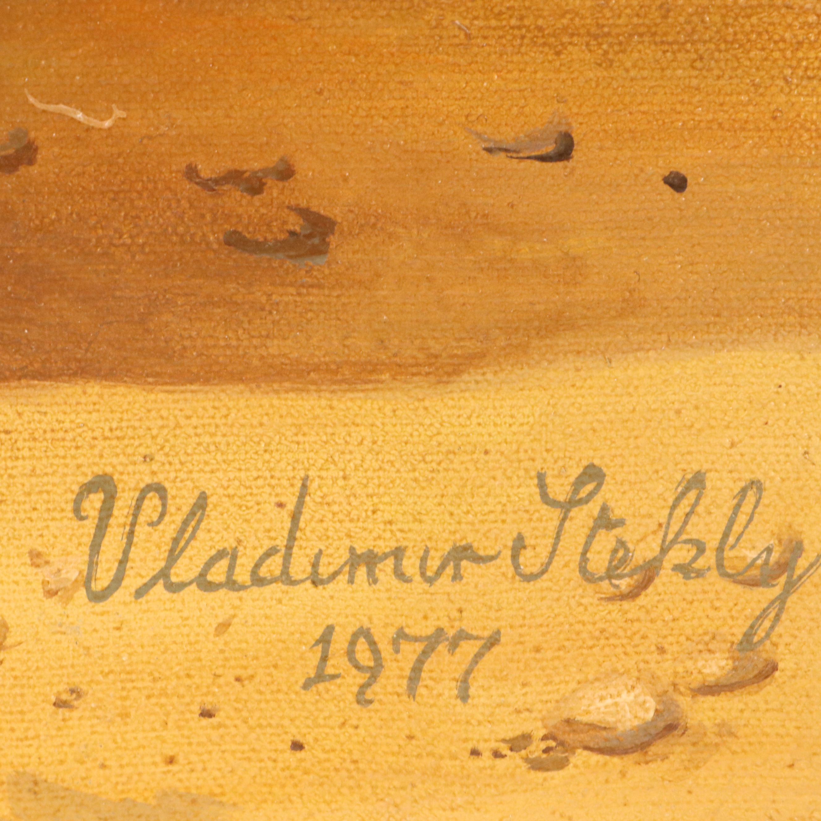 Vladimir Stekly Historical Genre Oil Painting "Gladiators," 1977