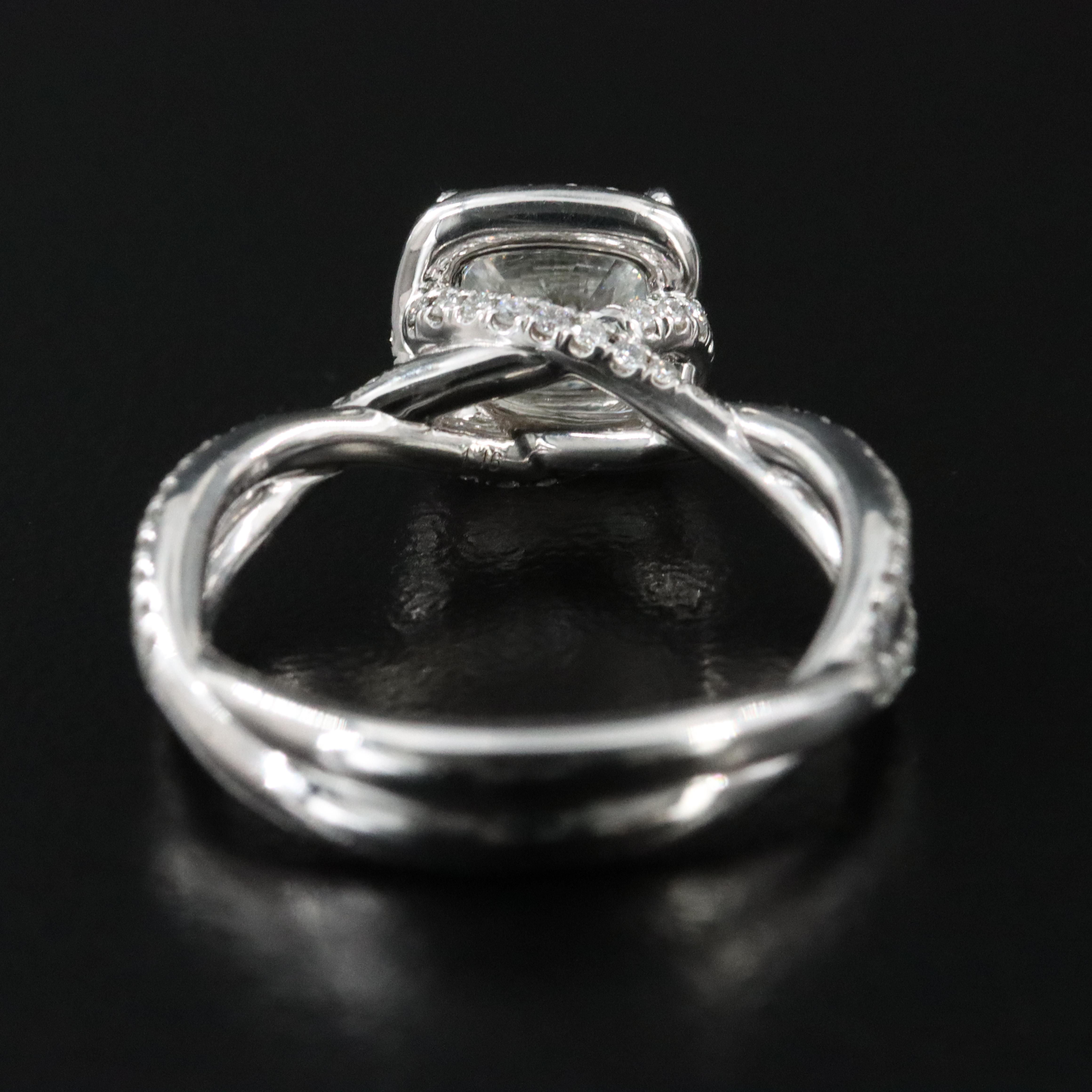 David Yurman DY Infinity Platinum 1.79 CTW Diamond Pavé Halo Ring with GIA Cert