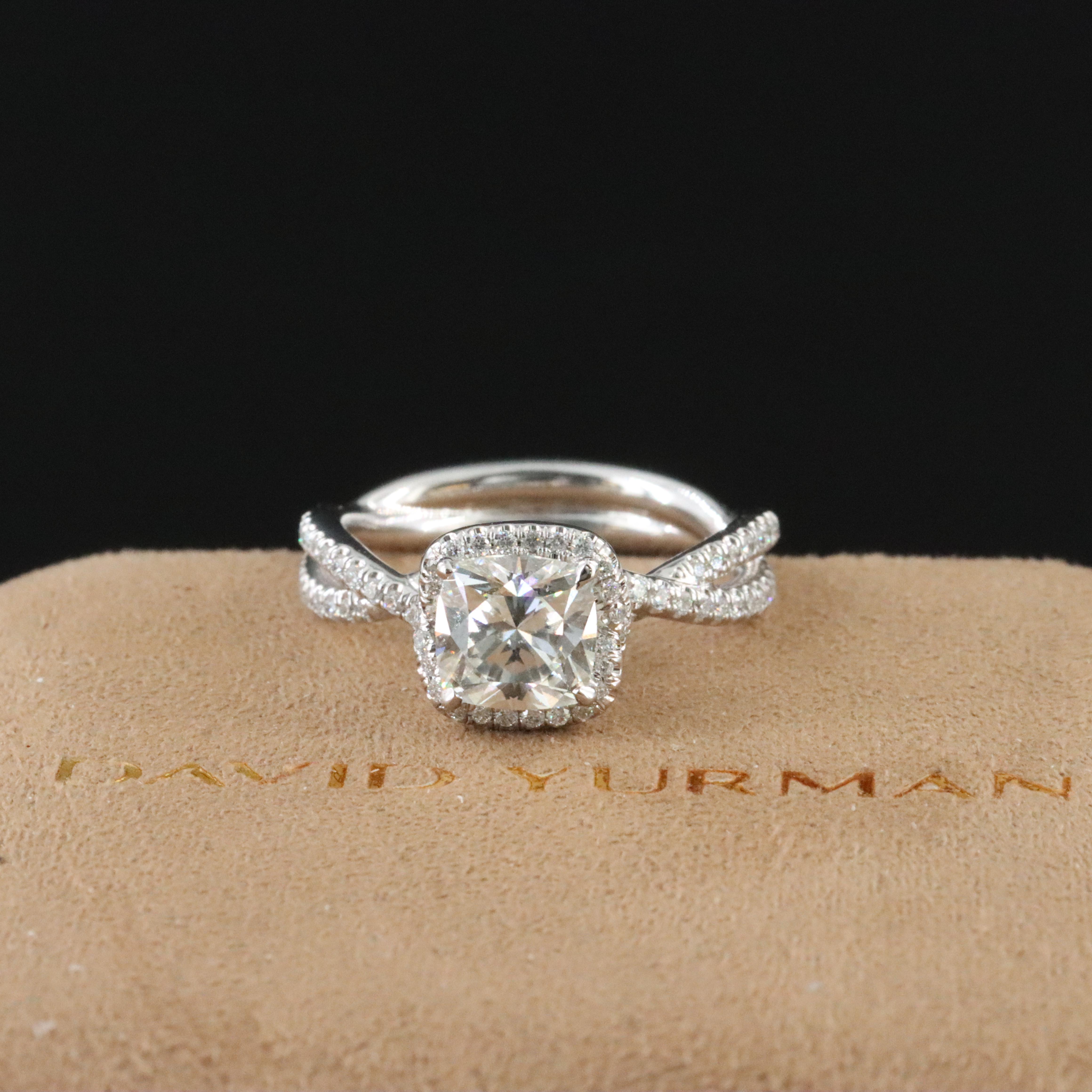 David Yurman DY Infinity Platinum 1.79 CTW Diamond Pavé Halo Ring with GIA Cert